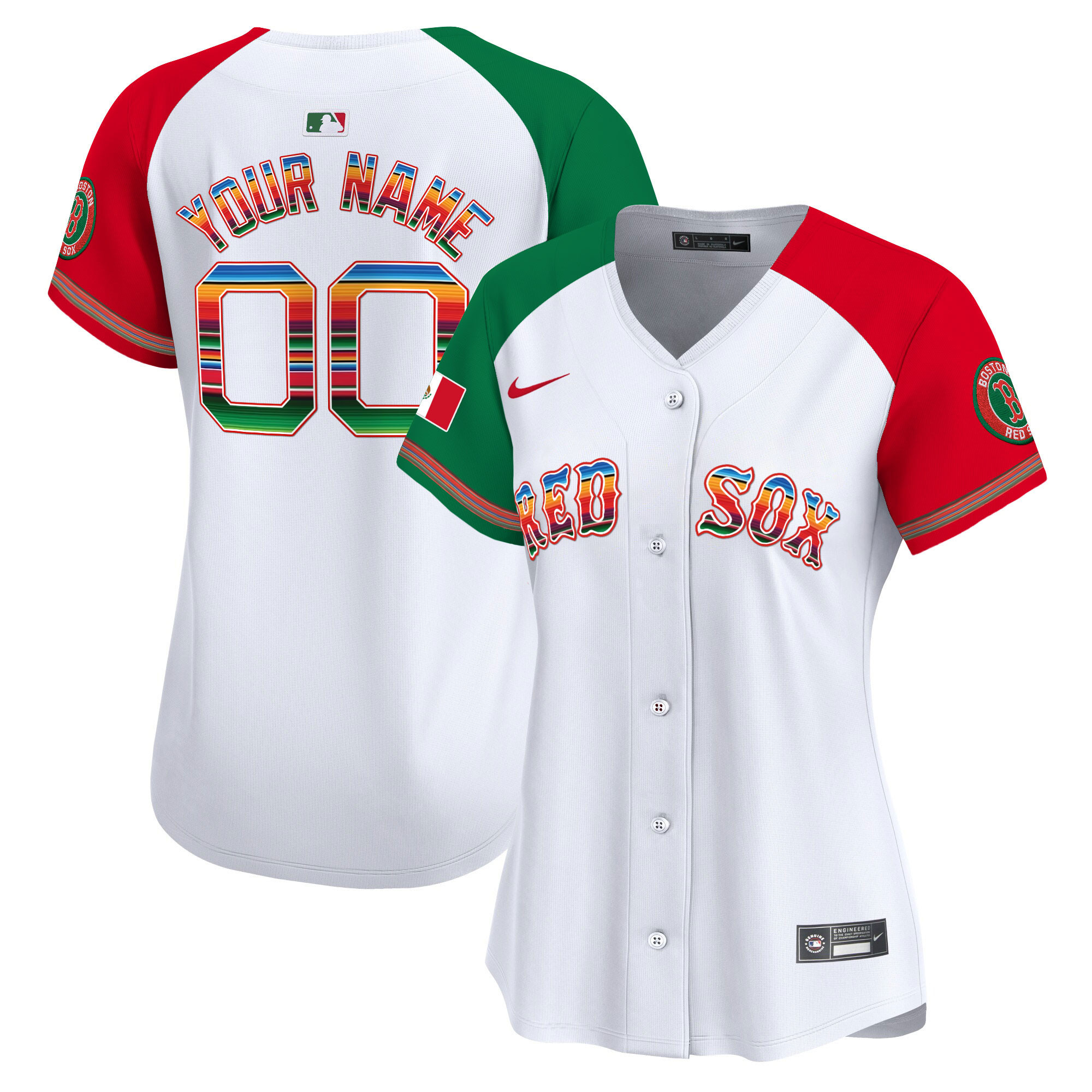 Boston Red Sox Mexico Vapor Premier Limited Custom Jersey - All Stitched