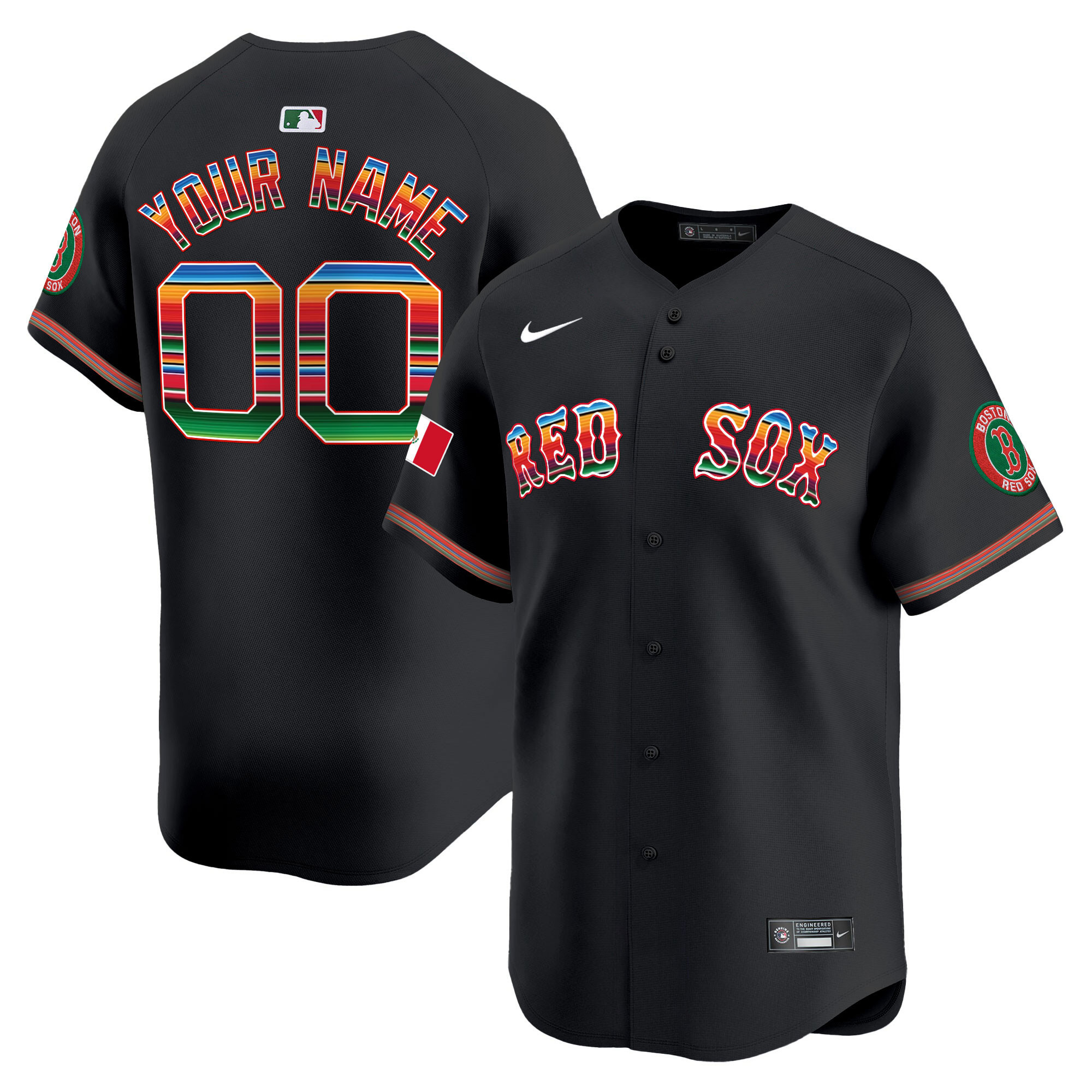 Boston Red Sox Mexico Vapor Premier Limited Custom Jersey - All Stitched