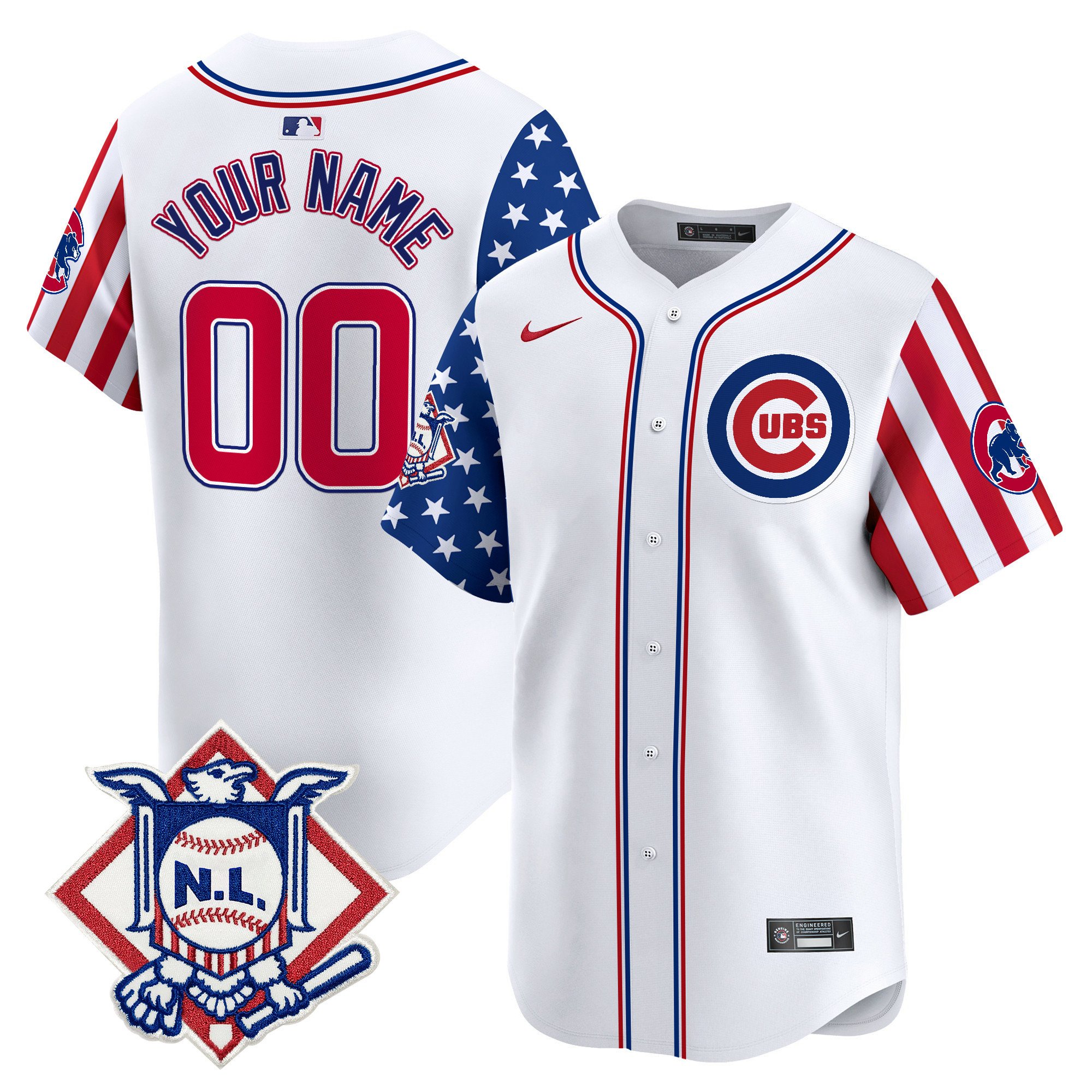 Chicago Cubs 2024 Fourth of July Vapor Premier Limited Custom Jersey V2 - All Stitched
