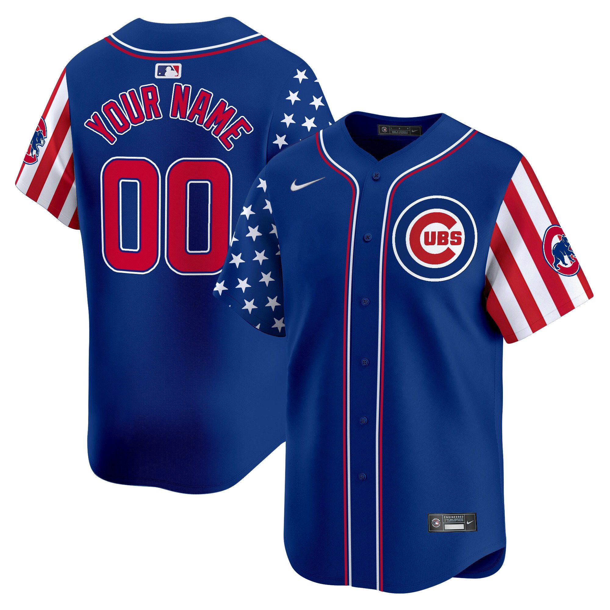 Chicago Cubs 2024 Independence Day Vapor Premier Limited Custom Jersey - All Stitched