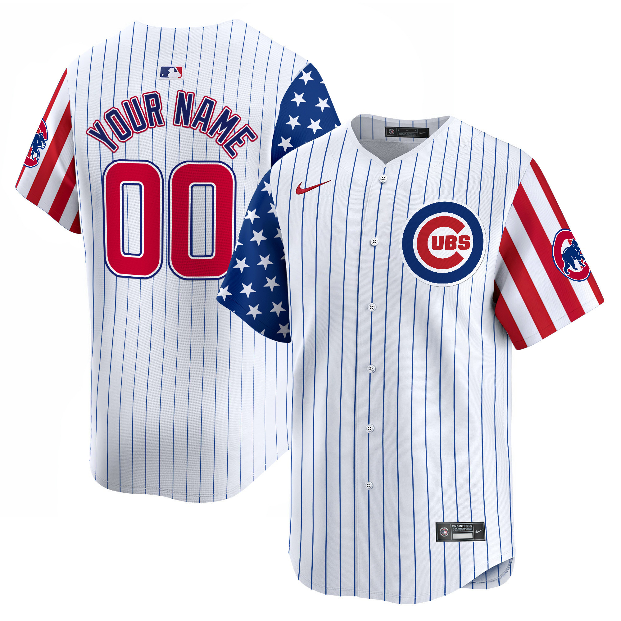 Chicago Cubs 2024 Independence Day Vapor Premier Limited Custom Jersey - All Stitched