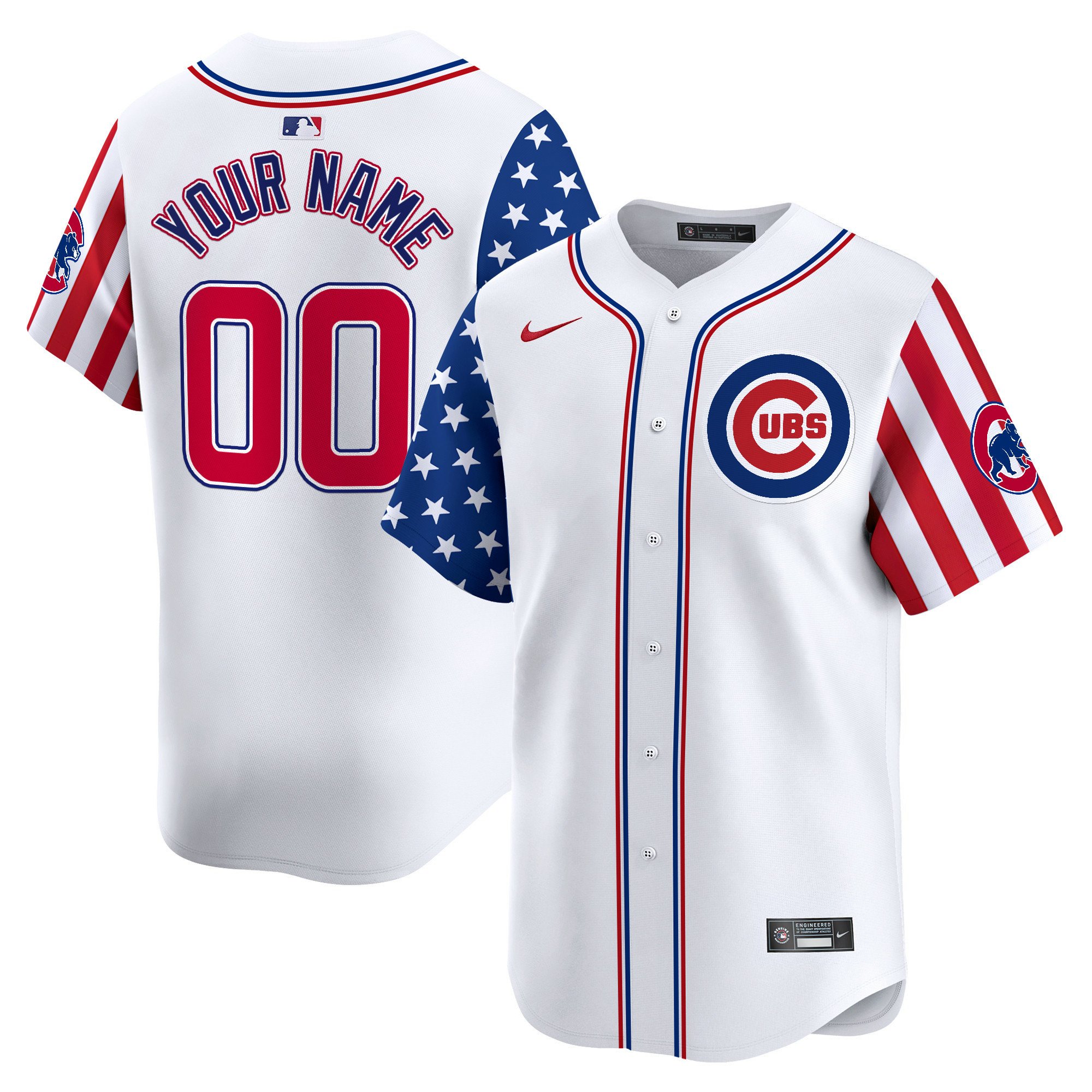 Chicago Cubs 2024 Independence Day Vapor Premier Limited Custom Jersey - All Stitched
