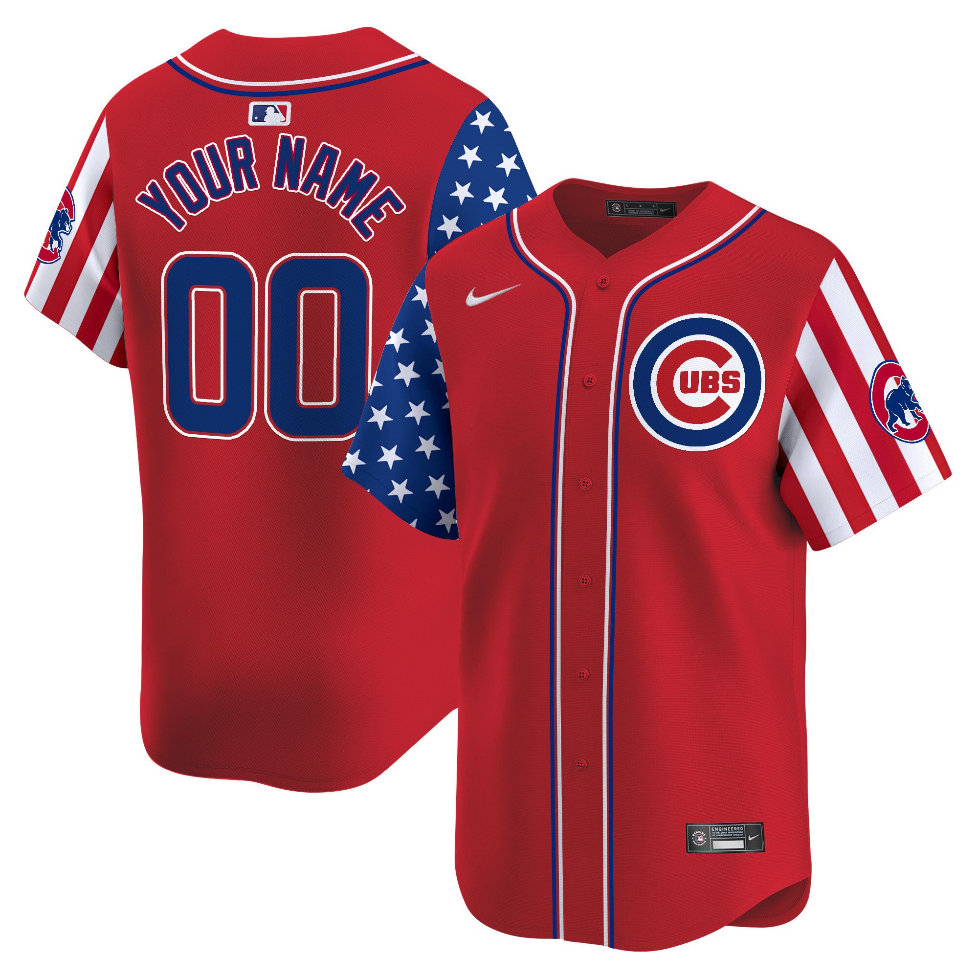 Chicago Cubs 2024 Independence Day Vapor Premier Limited Custom Jersey - All Stitched