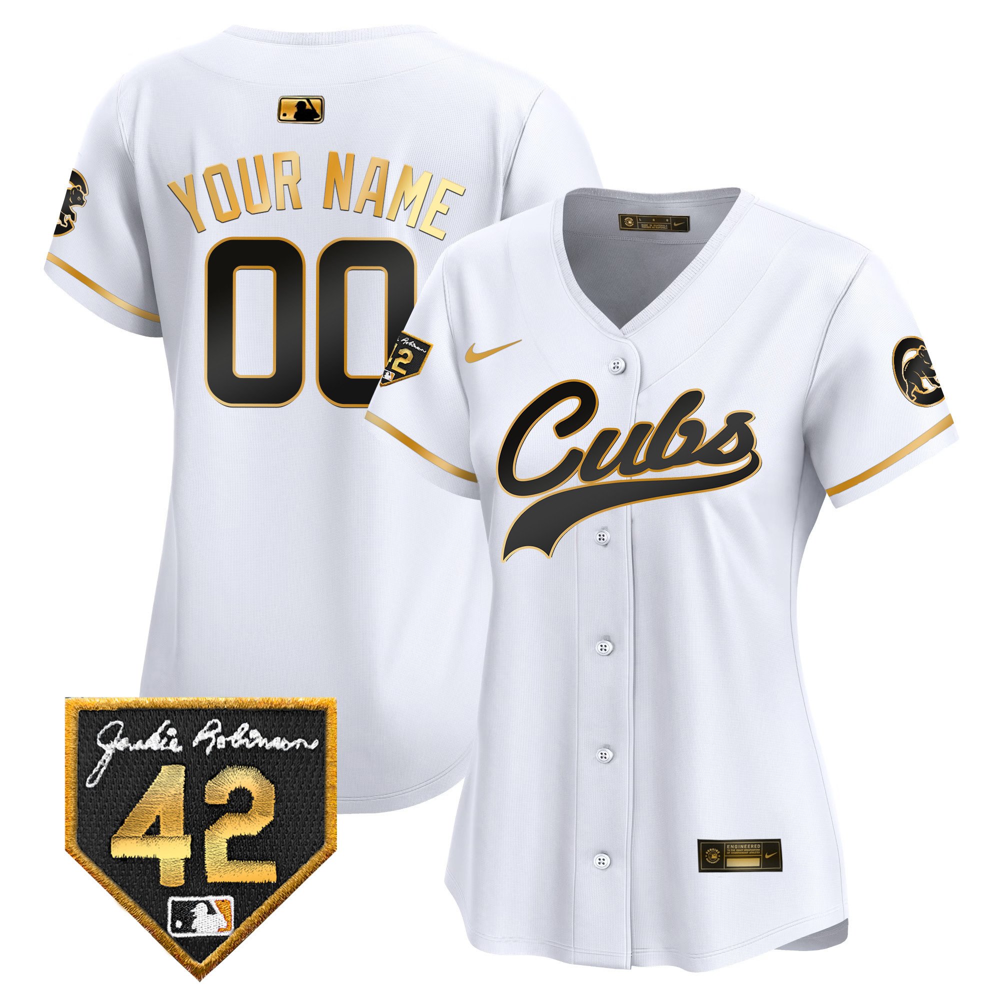 Chicago Cubs 2024 Jackie Robinson Patch Vapor Premier Limited Custom Jersey - All Stitched