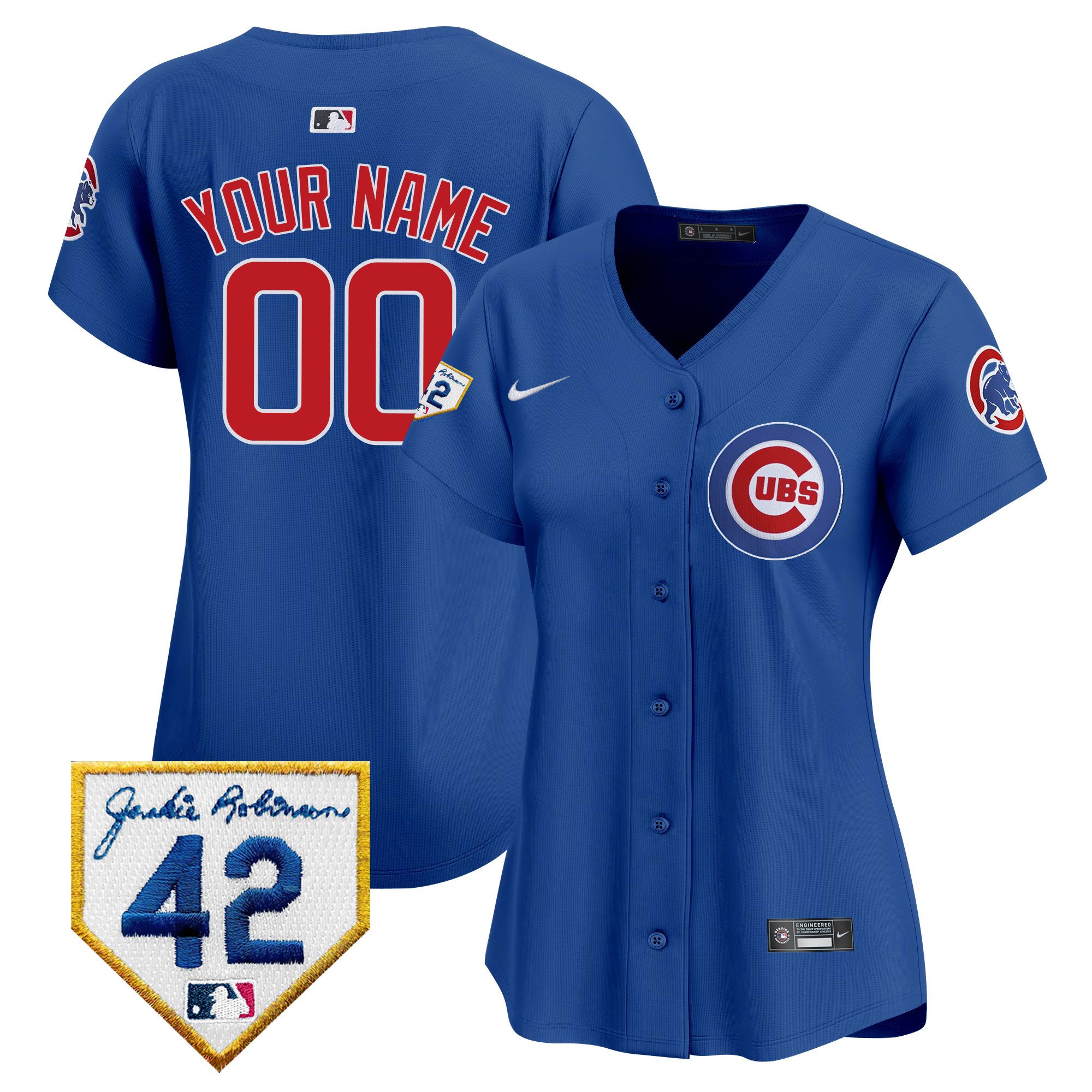 Chicago Cubs 2024 Jackie Robinson Patch Vapor Premier Limited Custom Jersey - All Stitched