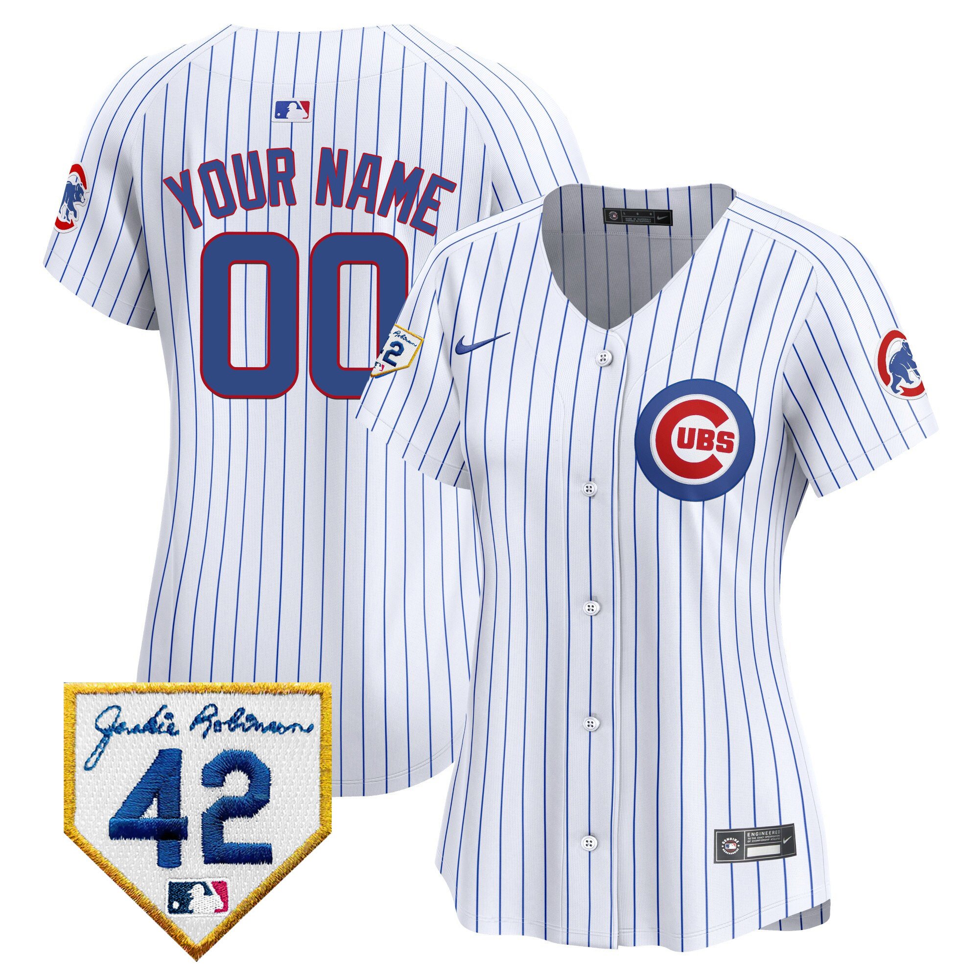 Chicago Cubs 2024 Jackie Robinson Patch Vapor Premier Limited Custom Jersey - All Stitched
