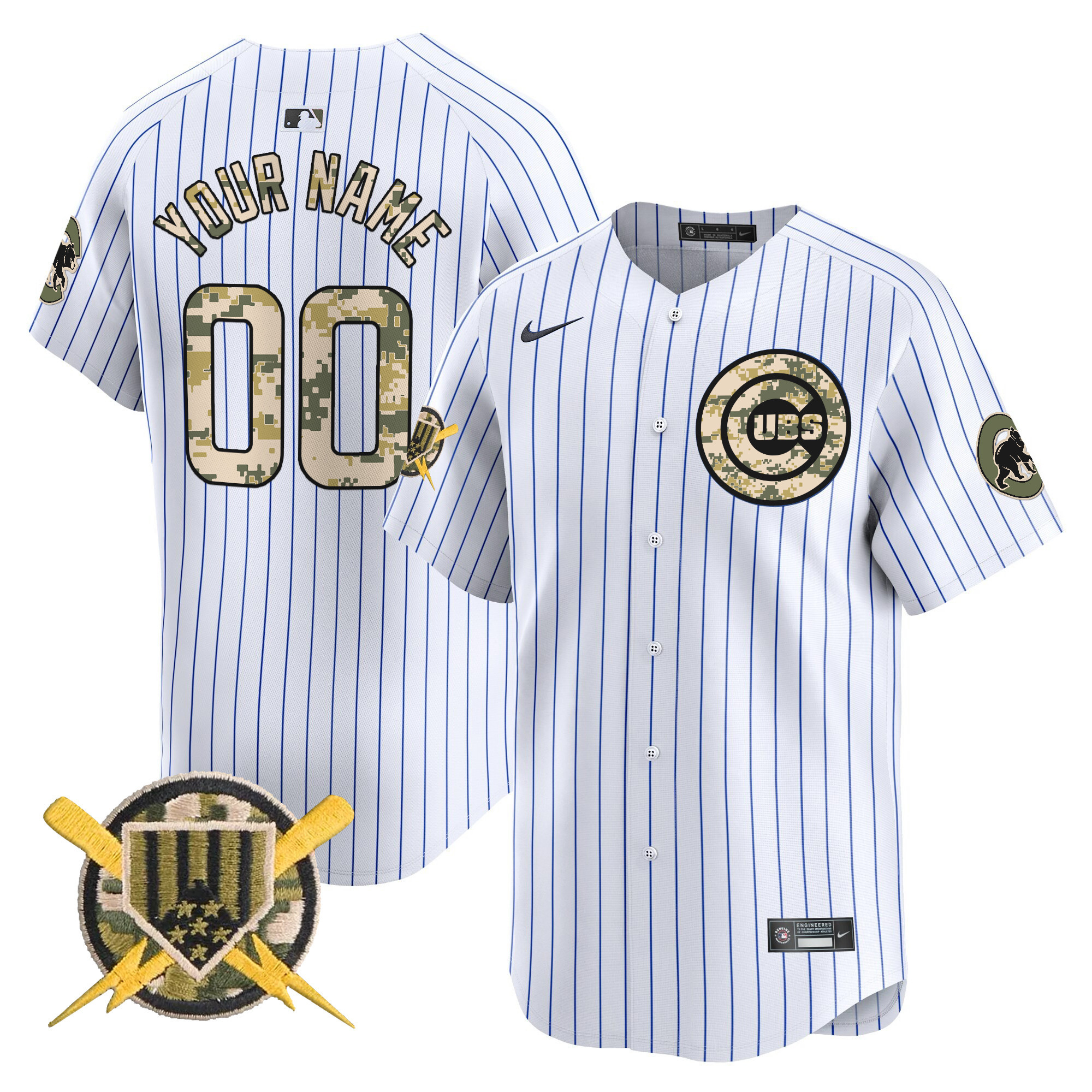 Chicago Cubs Armed Forces Day Vapor Premier Limited Custom Jersey - All Stitched