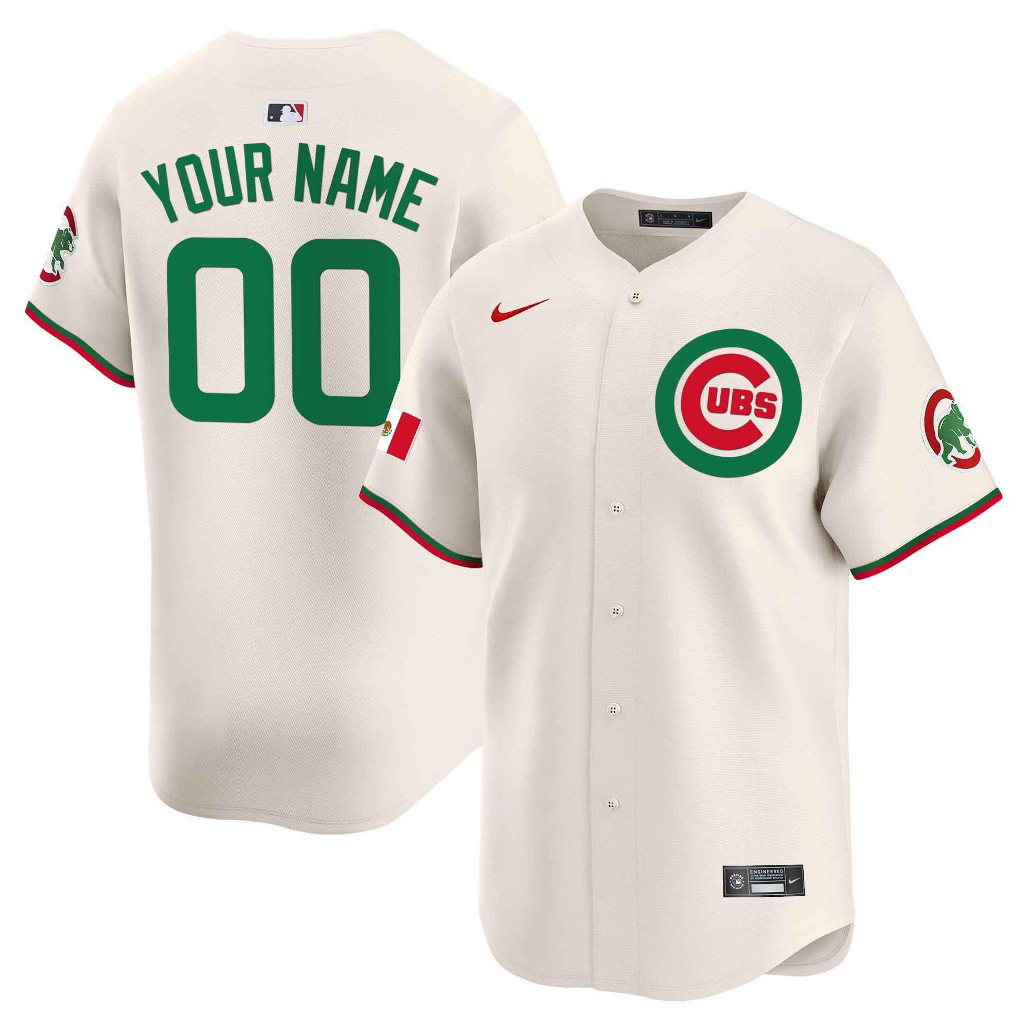 Chicago Cubs Mexico Vapor Premier Limited Custom Jersey V3 - All Stitched