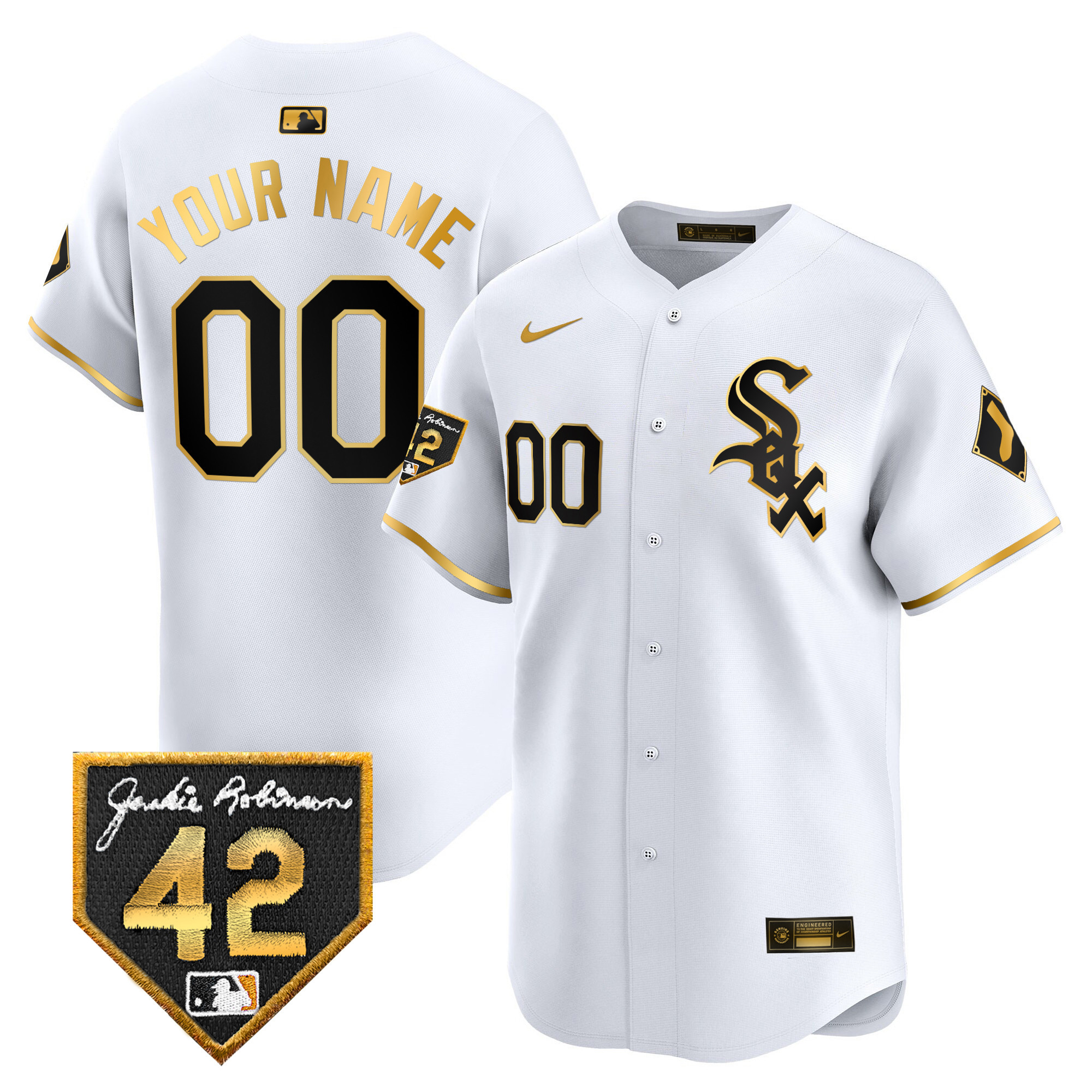 Chicago White Sox 2024 Jackie Robinson Patch Vapor Premier Limited Custom Jersey - All Stitched