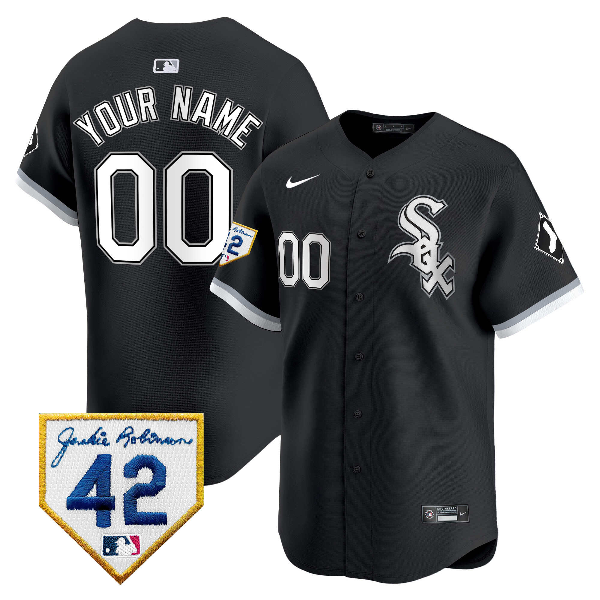 Chicago White Sox 2024 Jackie Robinson Patch Vapor Premier Limited Custom Jersey - All Stitched