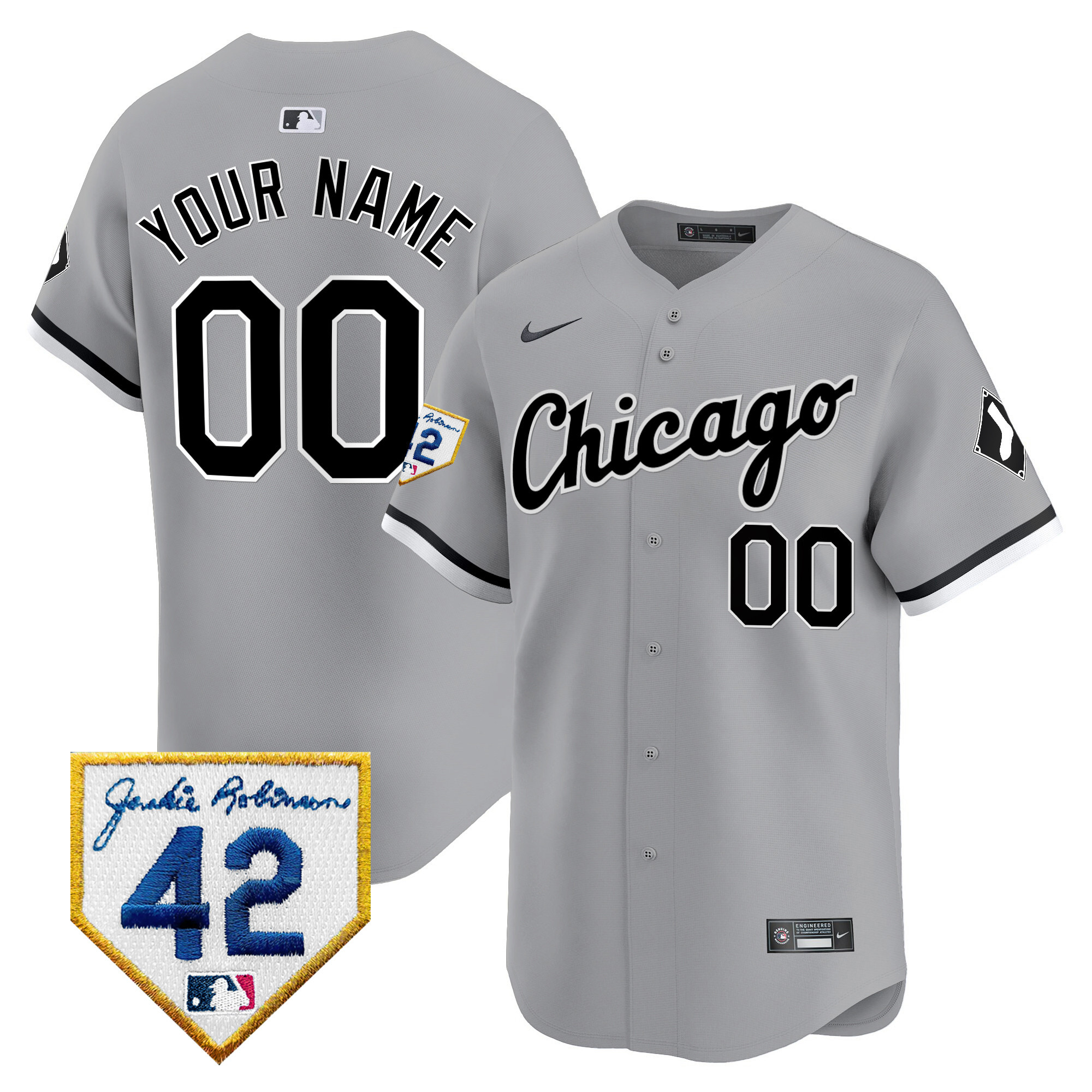 Chicago White Sox 2024 Jackie Robinson Patch Vapor Premier Limited Custom Jersey - All Stitched
