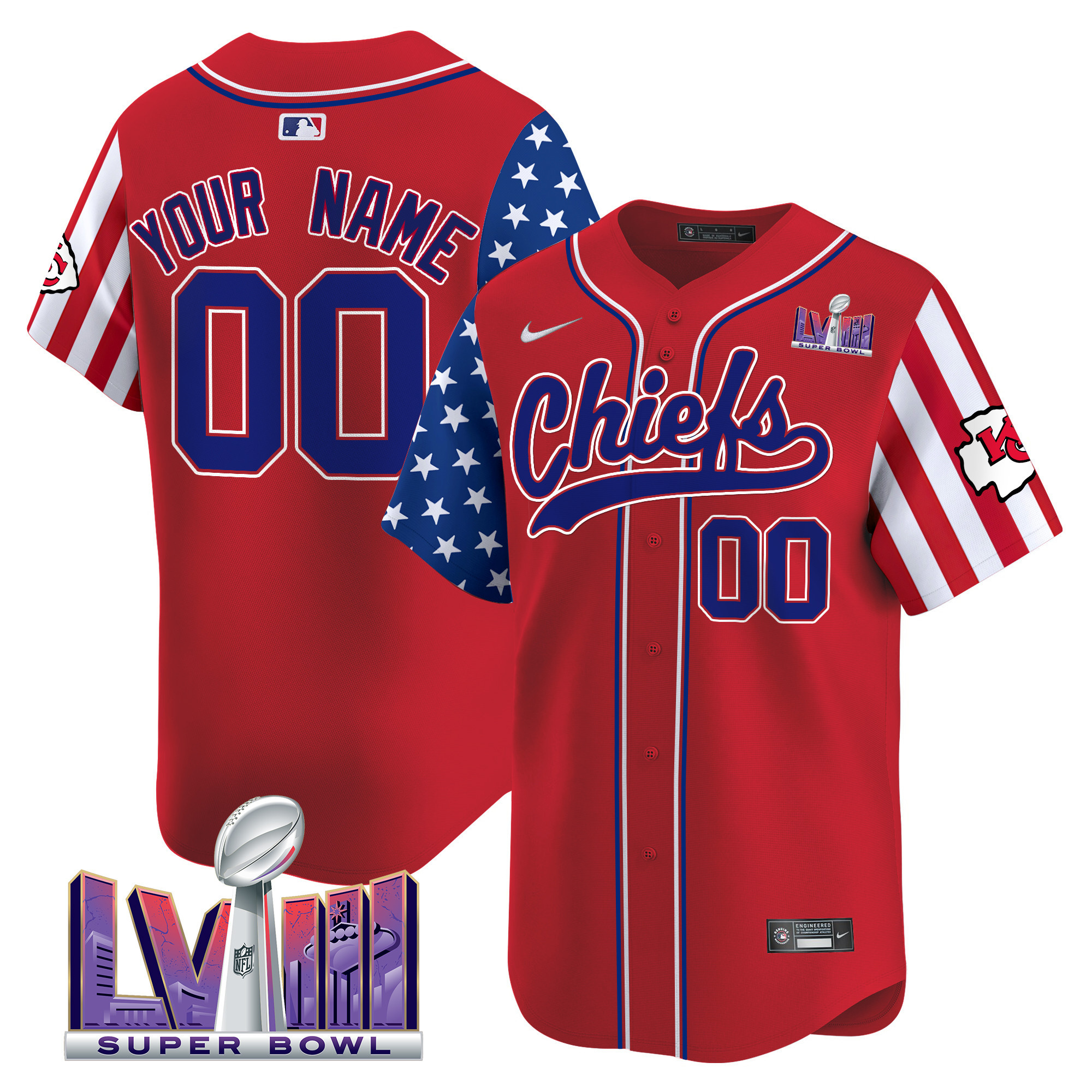 Chiefs 2024 American Style Vapor Premier Limited Custom Jersey - All Stitched