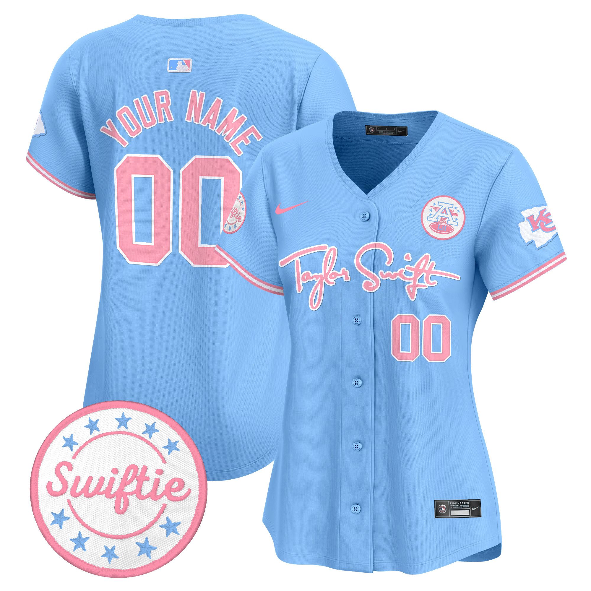 Chiefs Taylor Swift Bubblegum Pink Vapor Premier Limited Custom Jersey - All Stitched