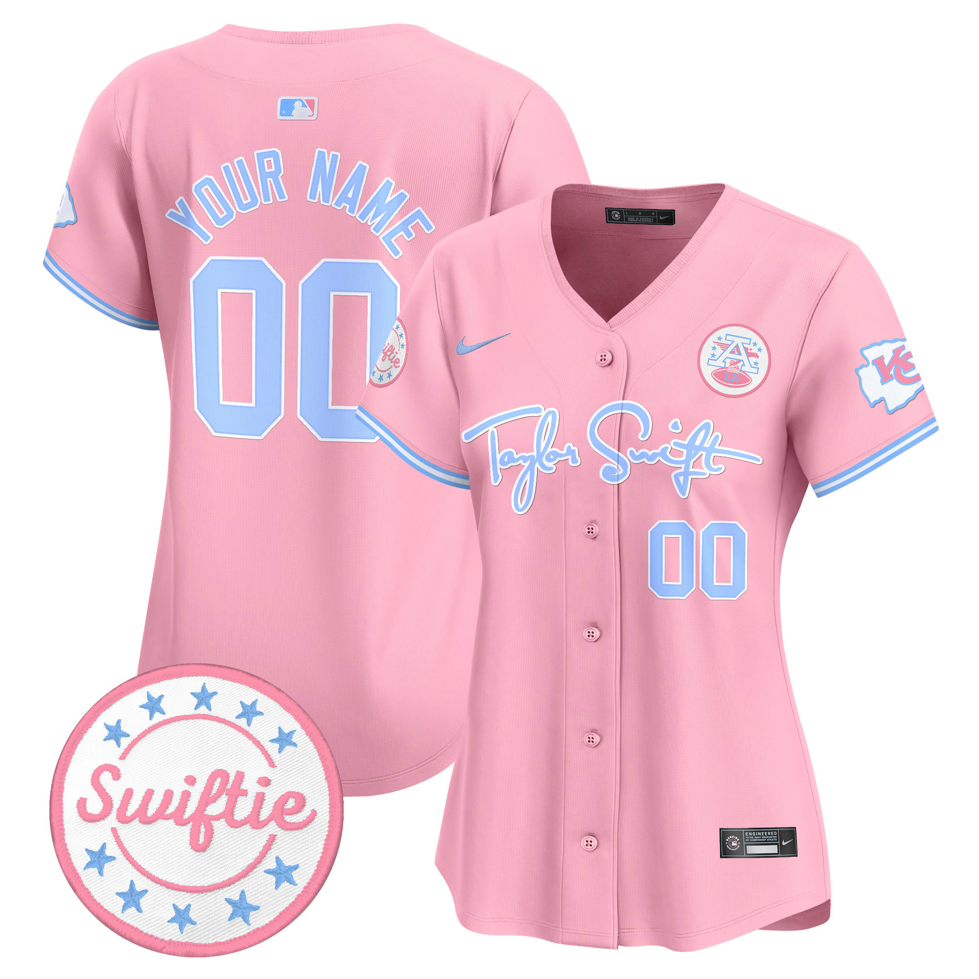 Chiefs Taylor Swift Bubblegum Pink Vapor Premier Limited Custom Jersey - All Stitched