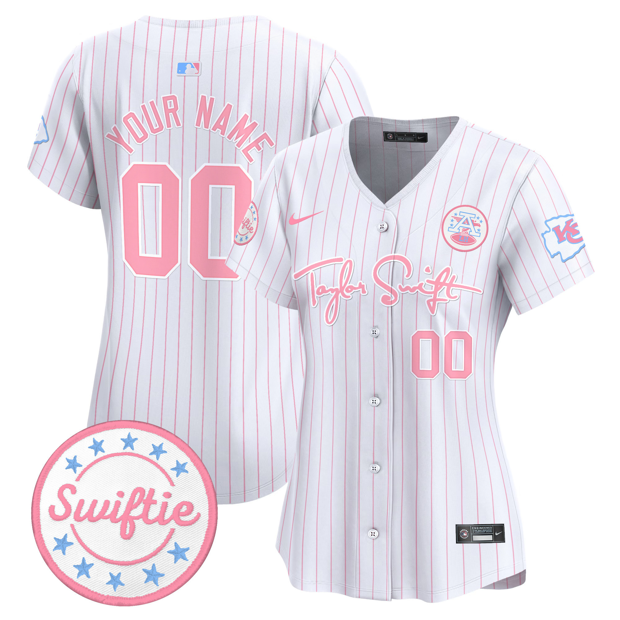 Chiefs Taylor Swift Bubblegum Pink Vapor Premier Limited Custom Jersey - All Stitched