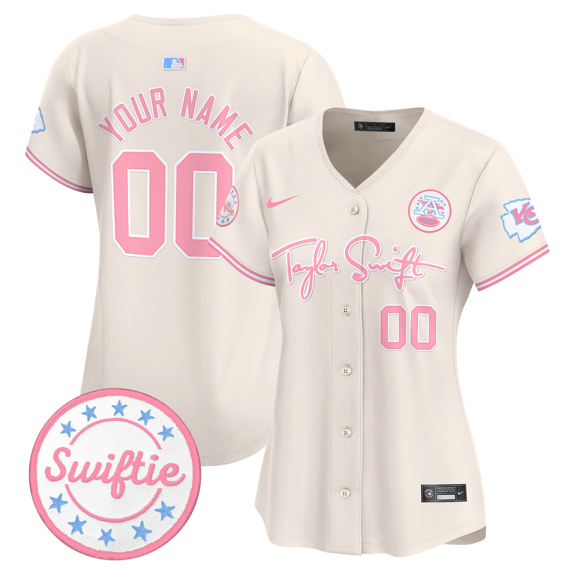Chiefs Taylor Swift Bubblegum Pink Vapor Premier Limited Custom Jersey - All Stitched