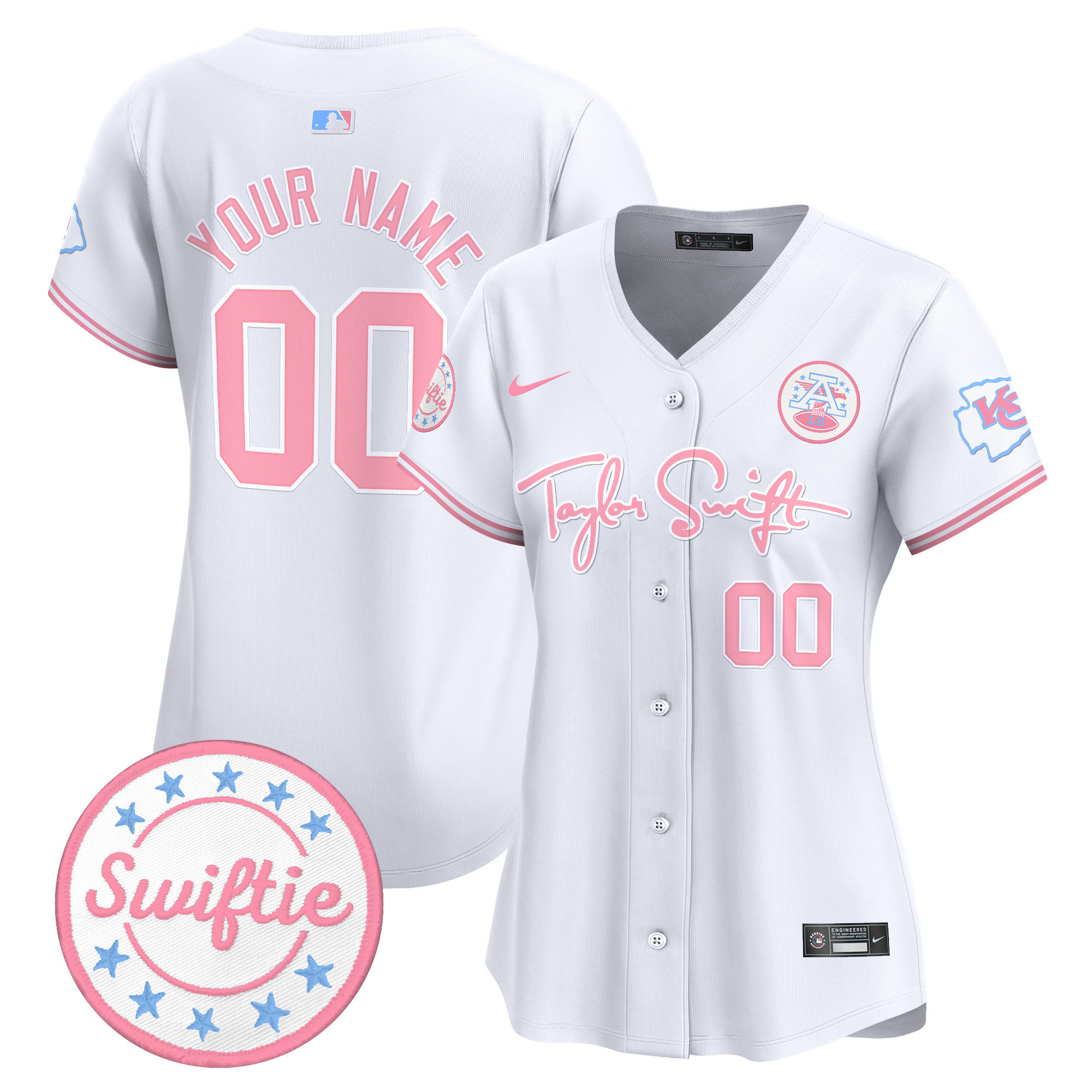 Chiefs Taylor Swift Bubblegum Pink Vapor Premier Limited Custom Jersey - All Stitched