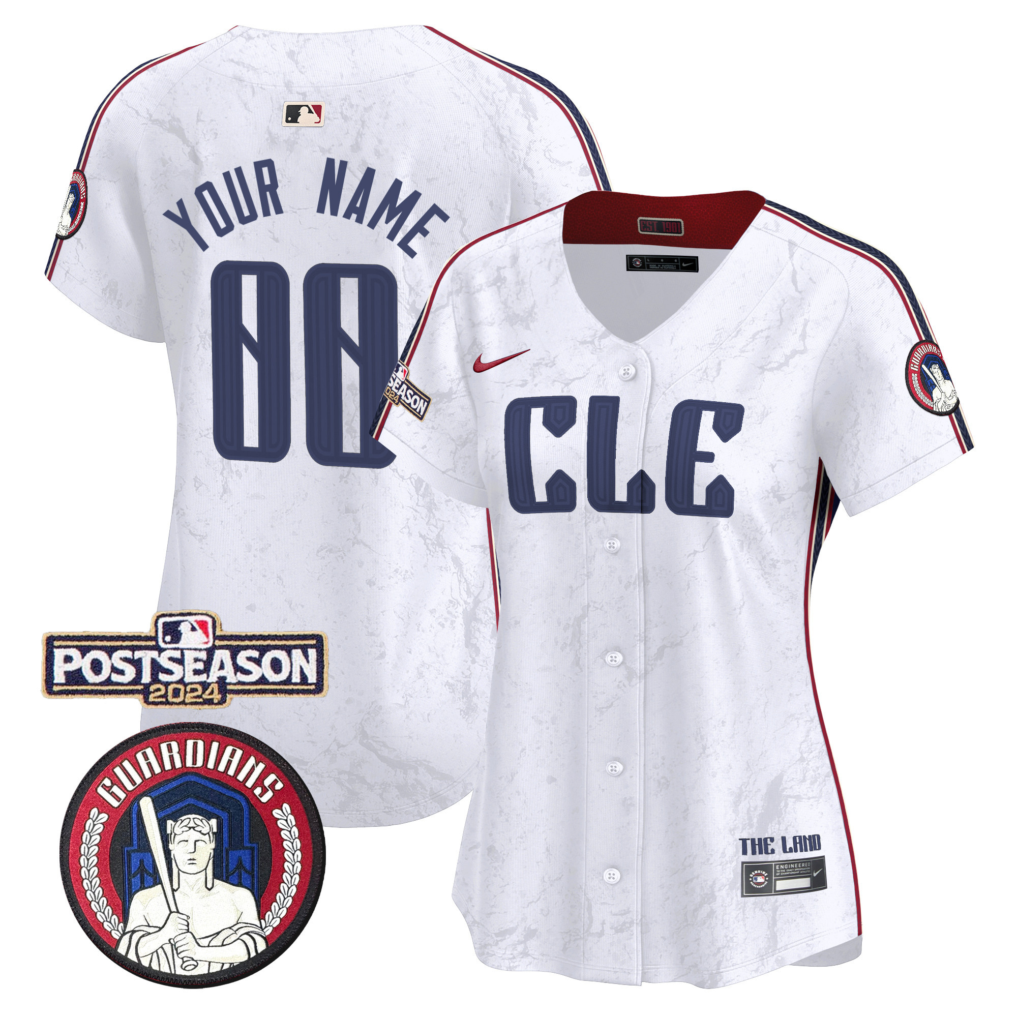 Cleveland Guardians 2024 Postseason Patch City Connect Vapor Premier Limited Custom Jersey - All Stitched