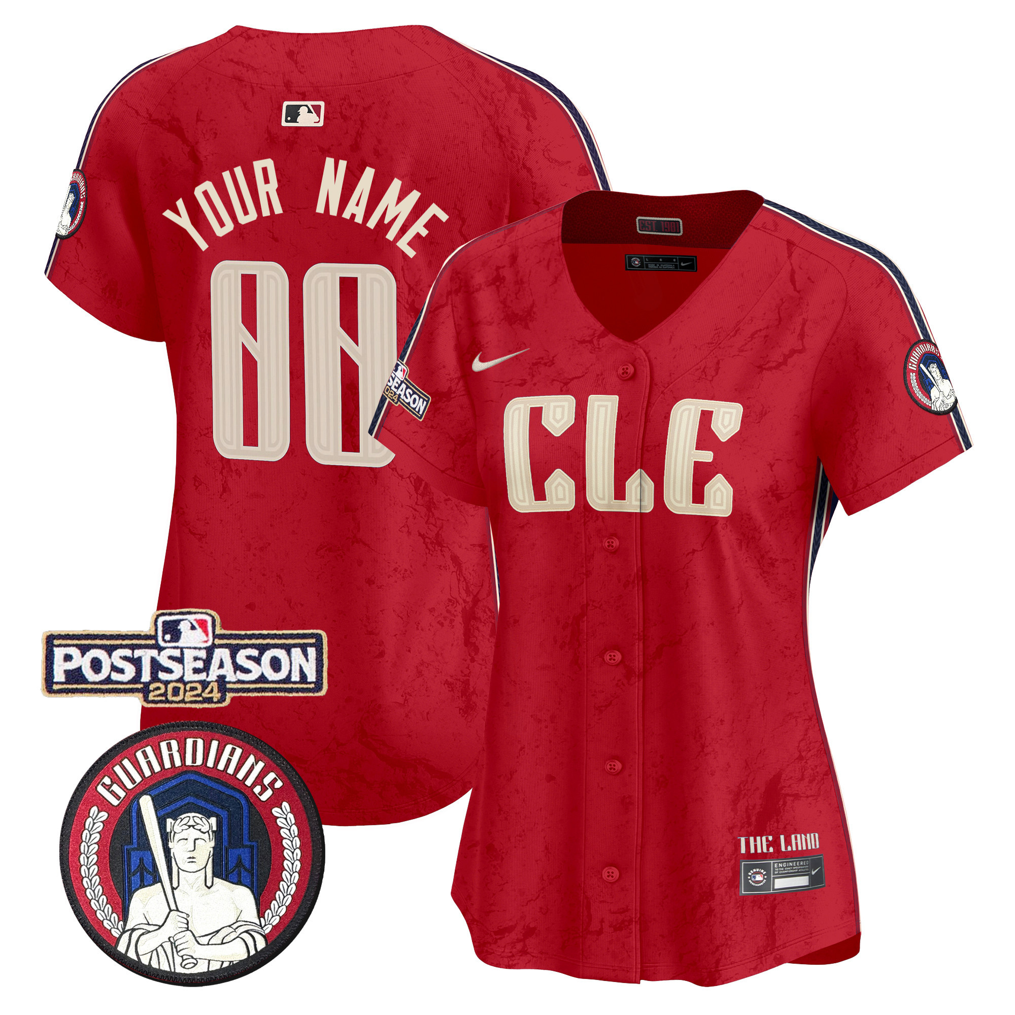 Cleveland Guardians 2024 Postseason Patch City Connect Vapor Premier Limited Custom Jersey - All Stitched