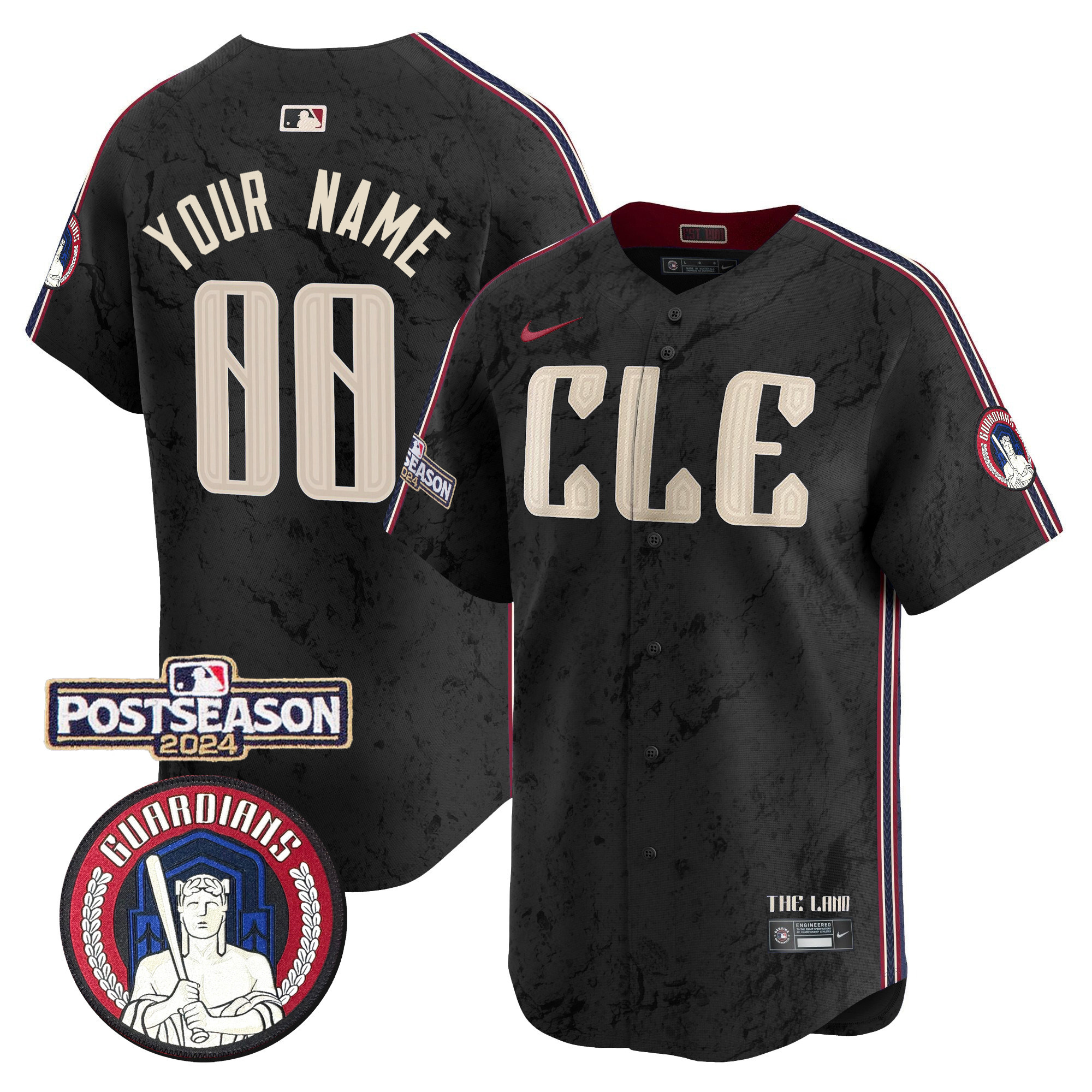 Cleveland Guardians 2024 Postseason Patch City Connect Vapor Premier Limited Custom Jersey - All Stitched