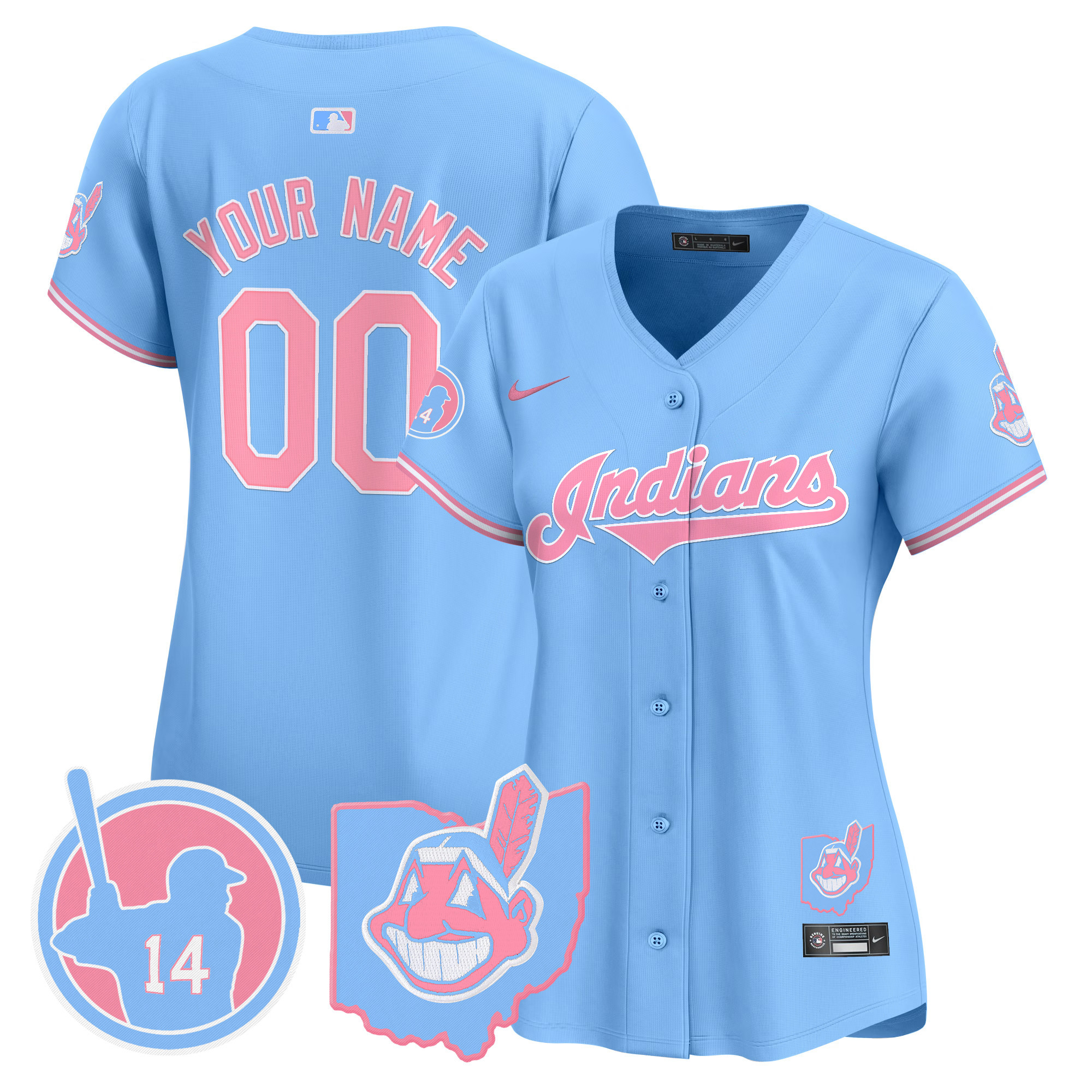Cleveland Indians Larry Doby Bubblegum Pink Vapor Premier Limited Custom Jersey - All Stitched