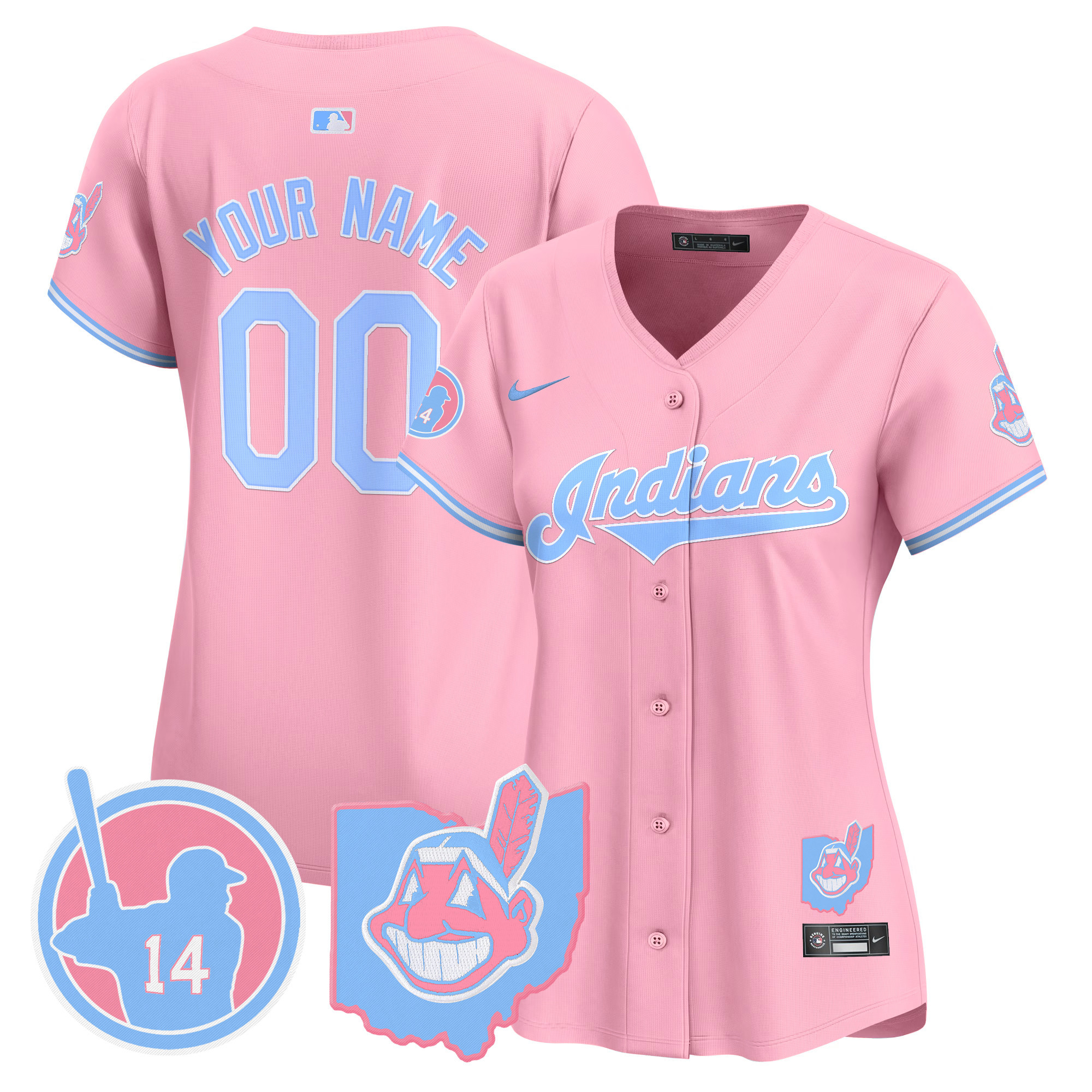 Cleveland Indians Larry Doby Bubblegum Pink Vapor Premier Limited Custom Jersey - All Stitched