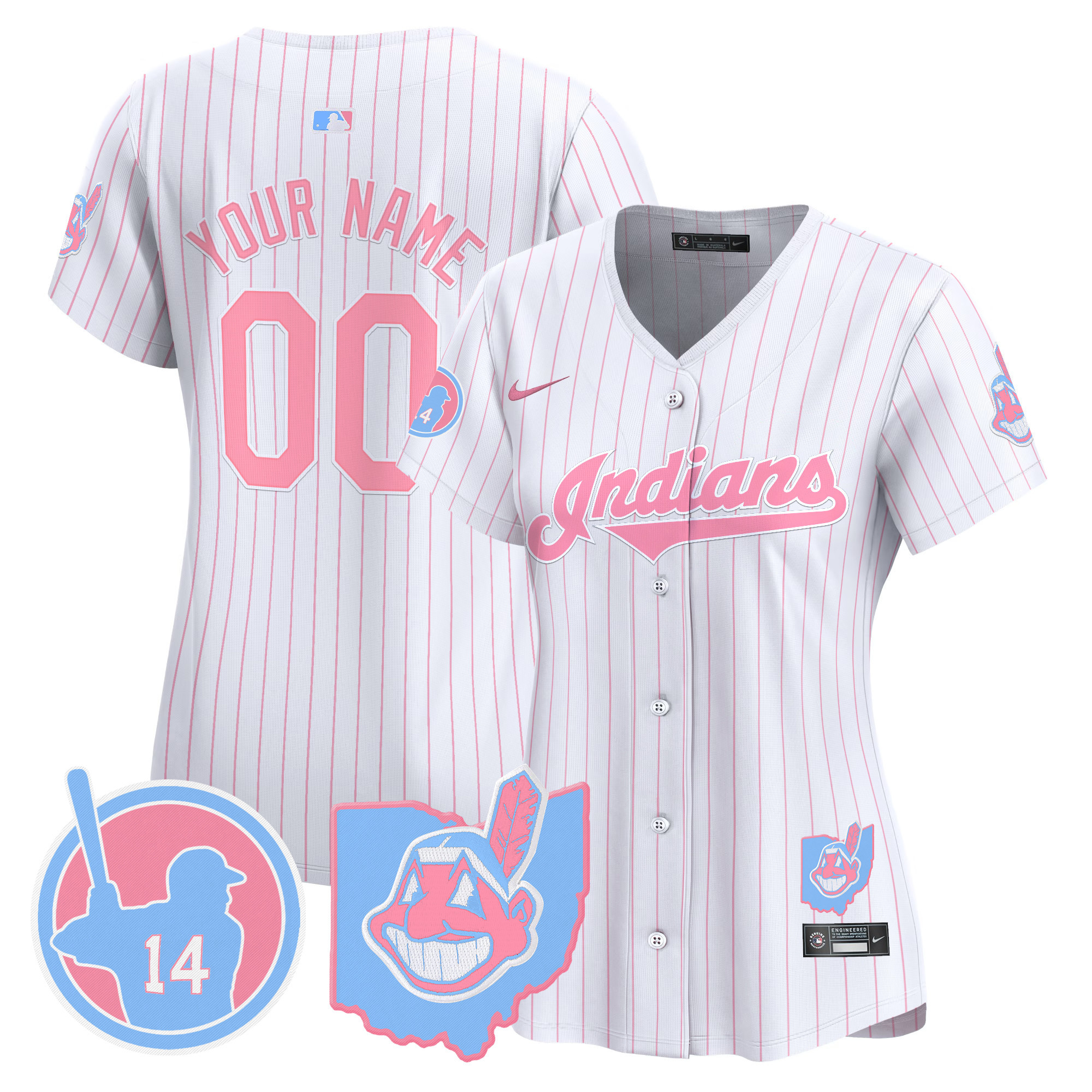 Cleveland Indians Larry Doby Bubblegum Pink Vapor Premier Limited Custom Jersey - All Stitched