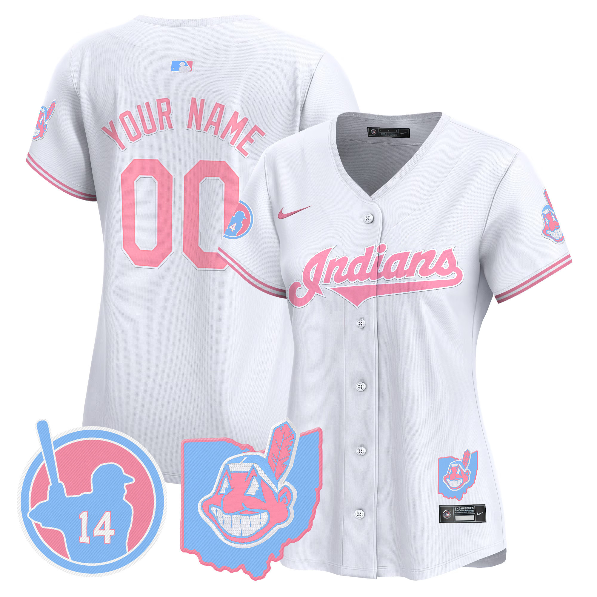 Cleveland Indians Larry Doby Bubblegum Pink Vapor Premier Limited Custom Jersey - All Stitched