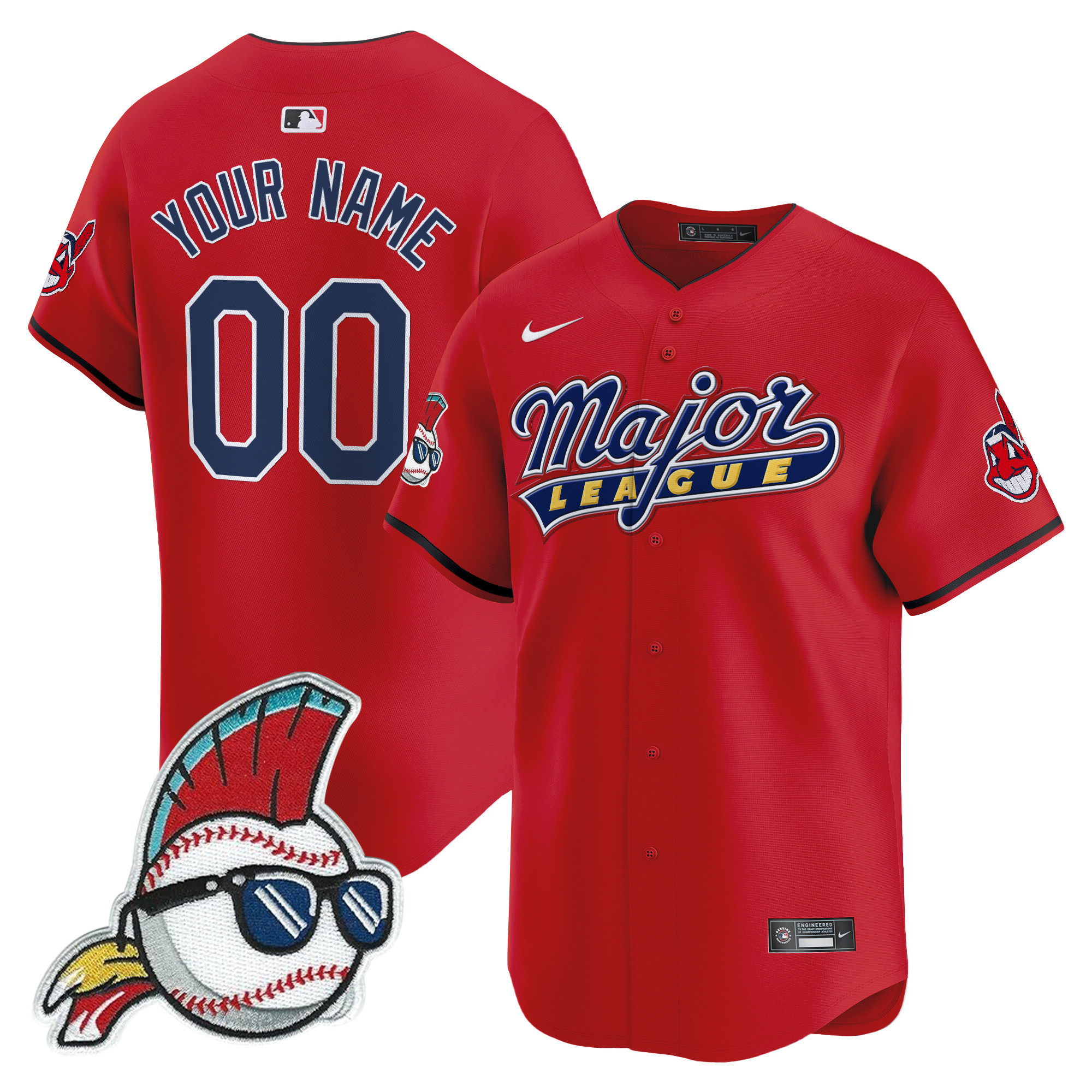 Cleveland Indians Major League Vapor Premier Limited Custom Jersey - All Stitched