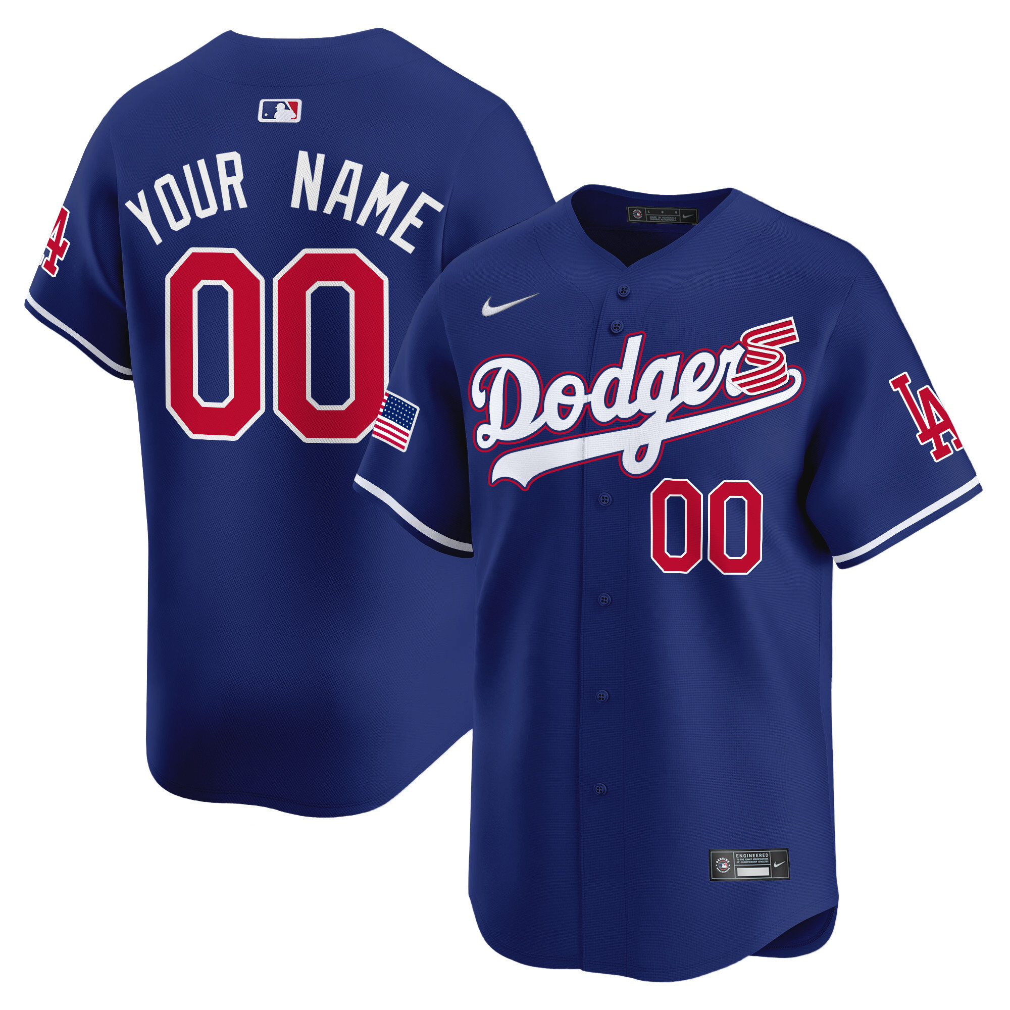 Dodgers 2024 Independence Day Vapor Premier Limited Custom Jersey - All Stitched