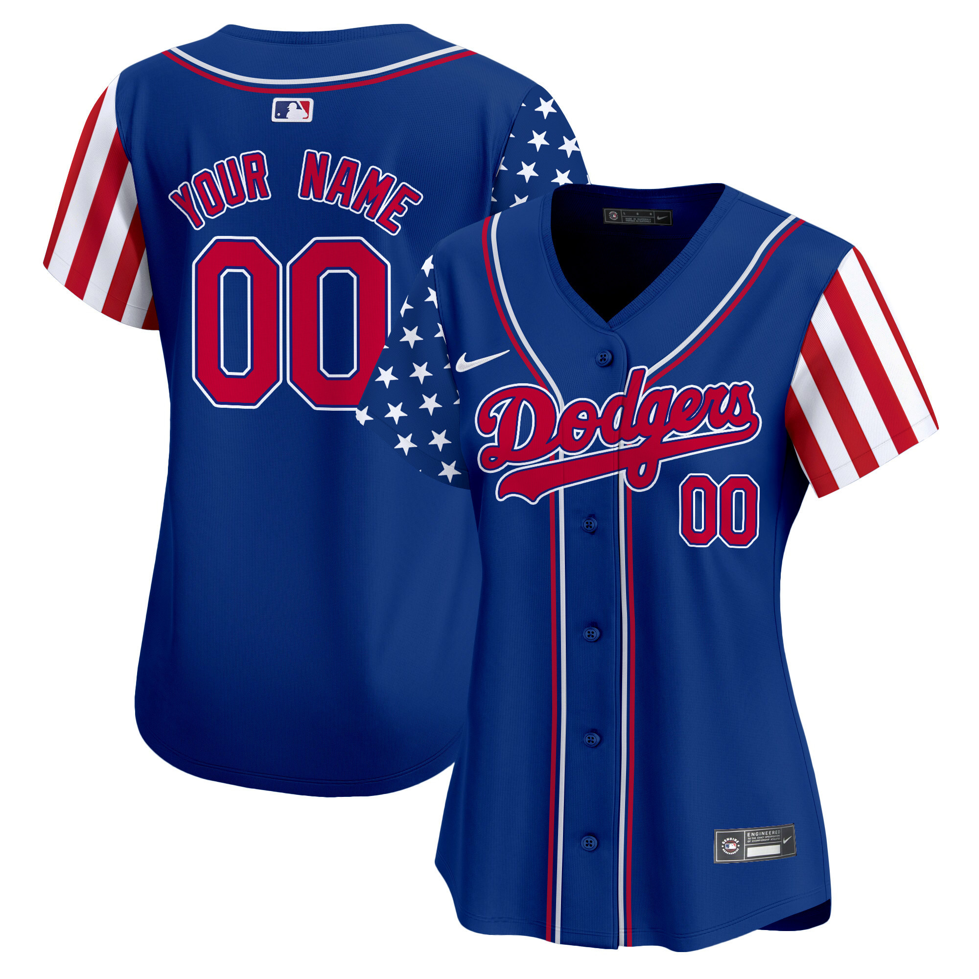 Dodgers 2024 Independence Day Vapor Premier Limited Custom Jersey V2 - All Stitched