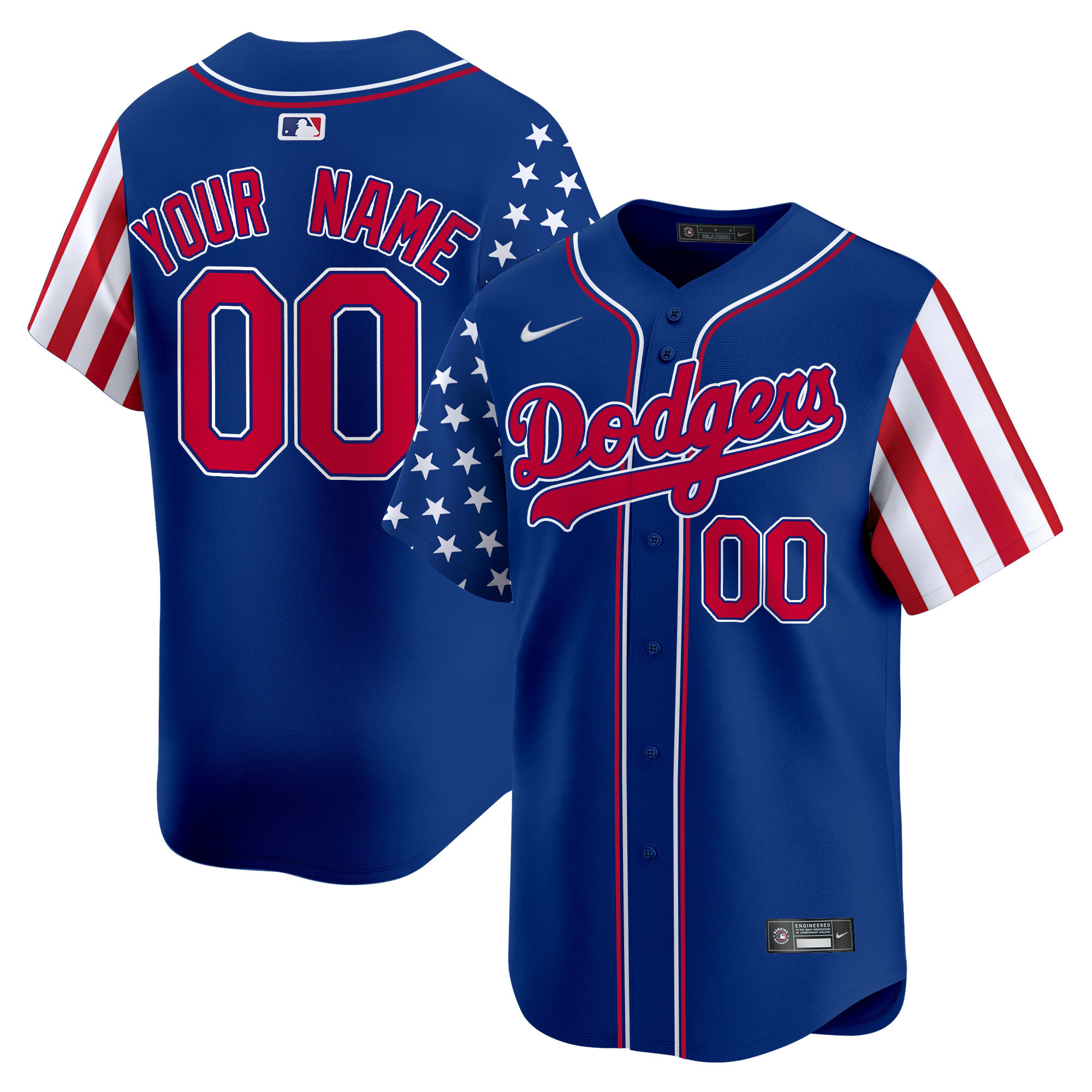 Dodgers 2024 Independence Day Vapor Premier Limited Custom Jersey V2 - All Stitched