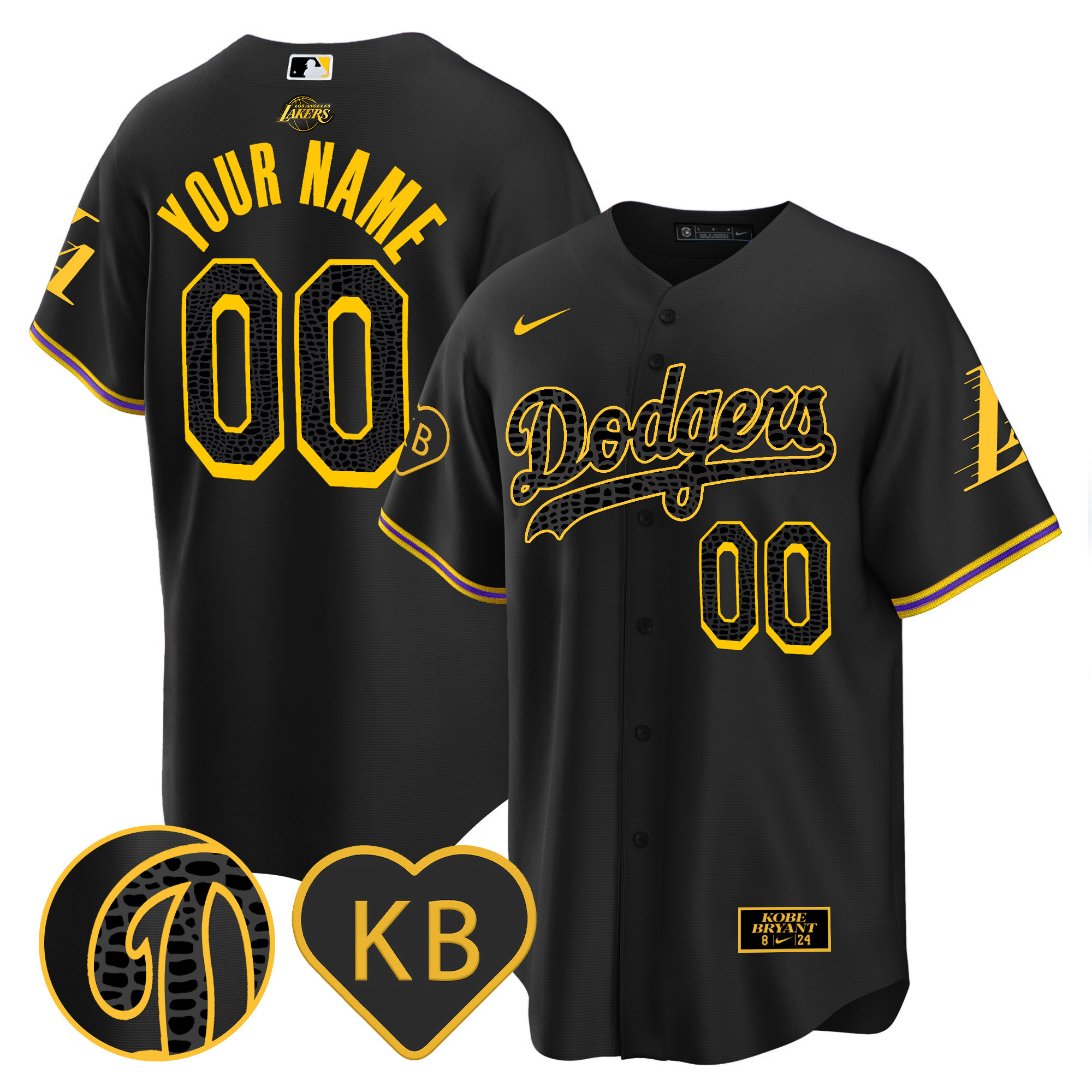 Dodgers 2024 Mamba Baseball Custom Jersey - All Stitched