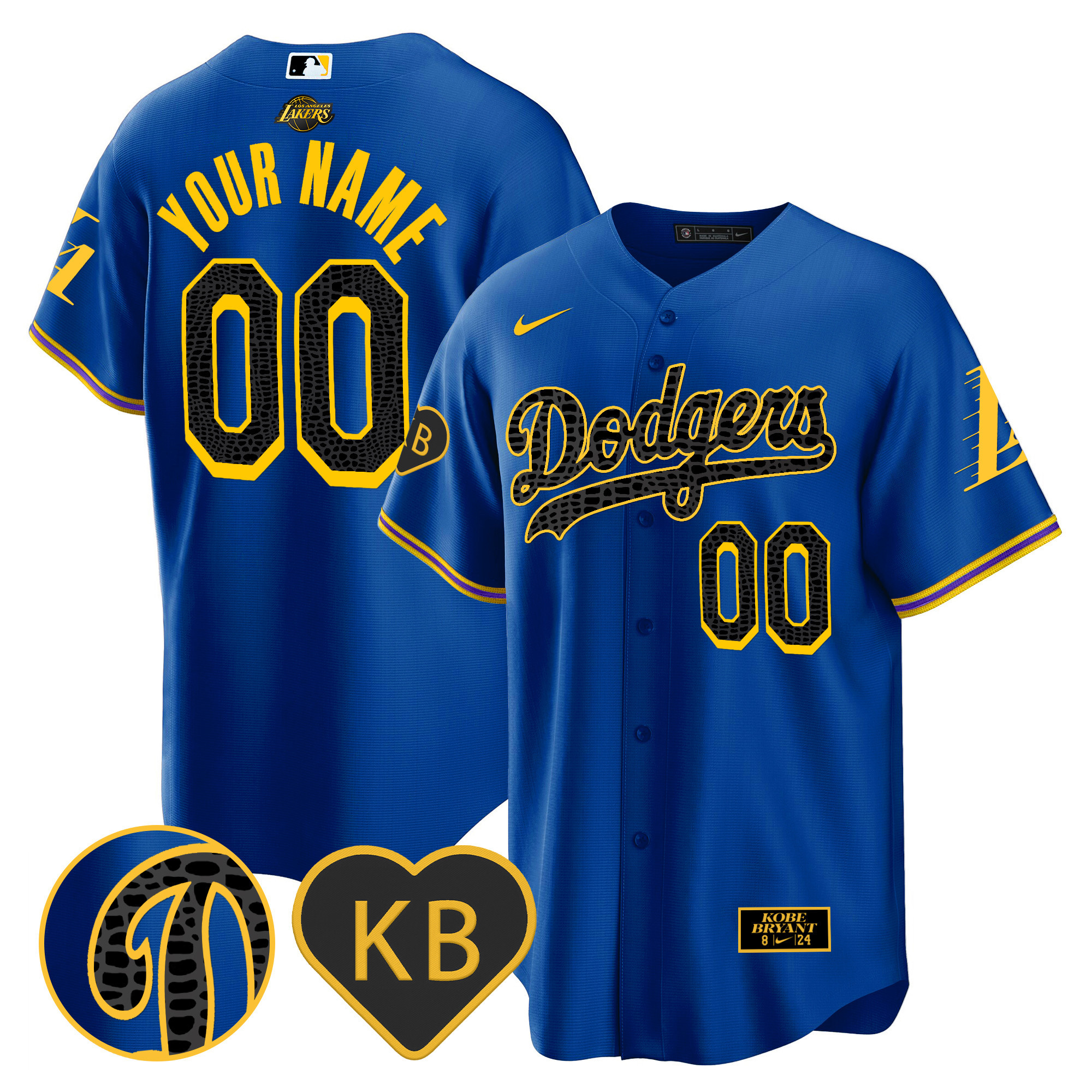 Dodgers 2024 Mamba Baseball Custom Jersey - All Stitched