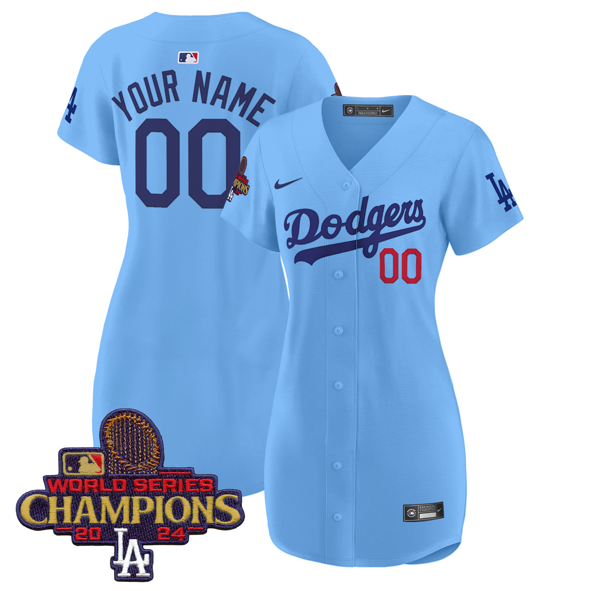 Dodgers 2024 World Series Champions Patch Baseball Custom Dress - All Stitched