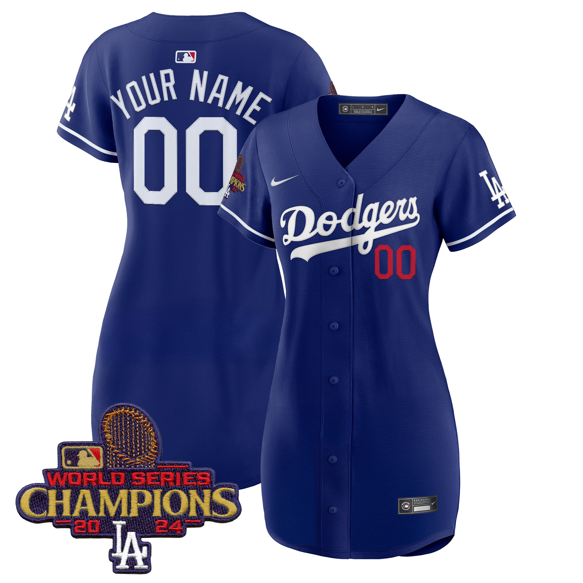 Dodgers 2024 World Series Champions Patch Baseball Custom Dress - All Stitched