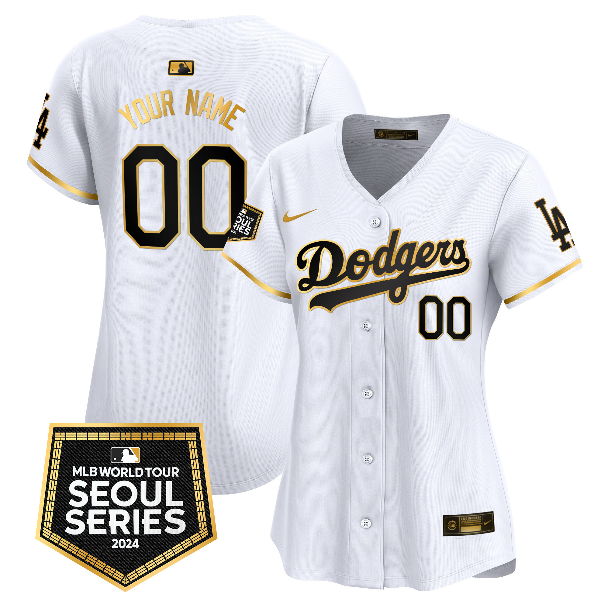 Dodgers 2024 World Tour Seoul Series Patch Vapor Premier Limited Custom Jersey - All Stitched