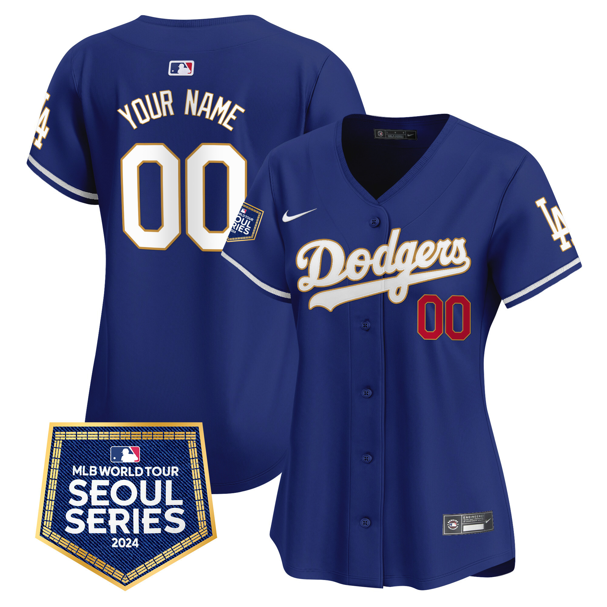 Dodgers 2024 World Tour Seoul Series Patch Vapor Premier Limited Custom Jersey - All Stitched