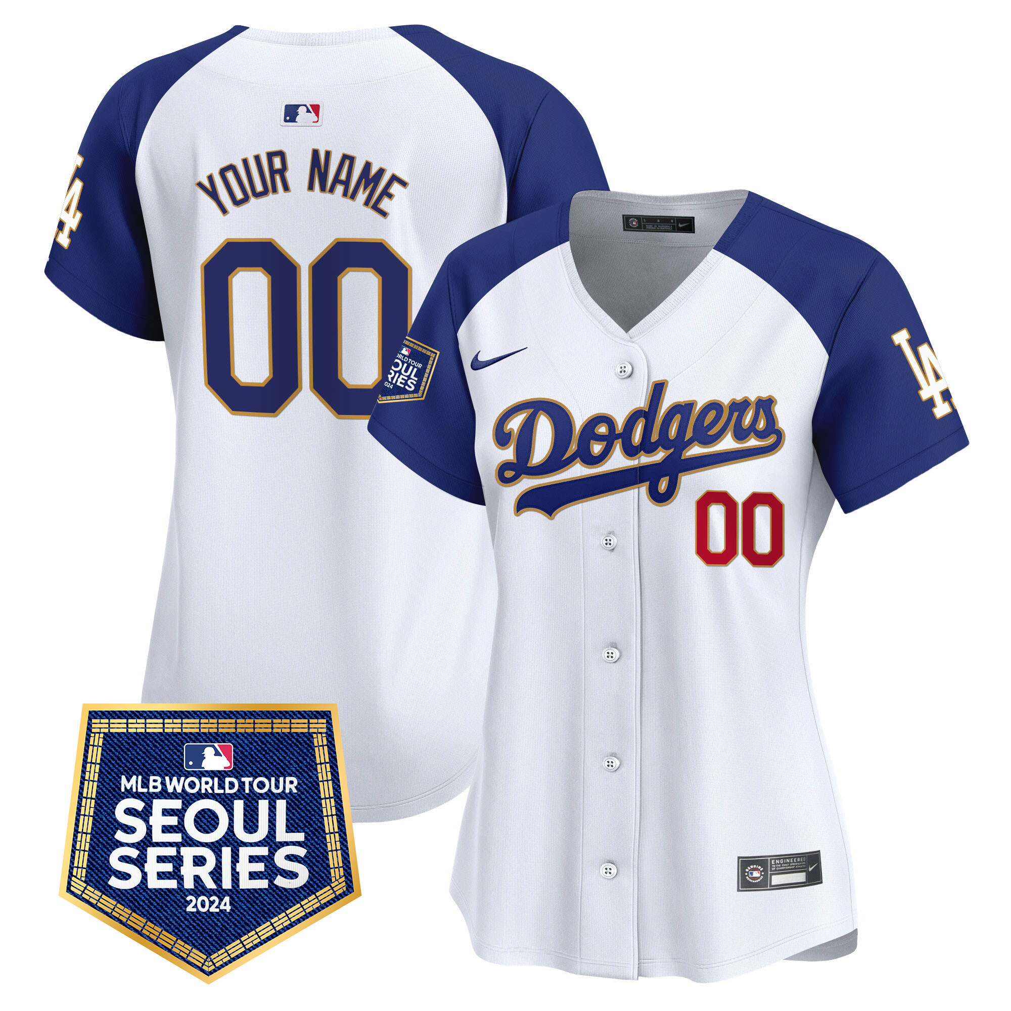 Dodgers 2024 World Tour Seoul Series Patch Vapor Premier Limited Custom Jersey - All Stitched