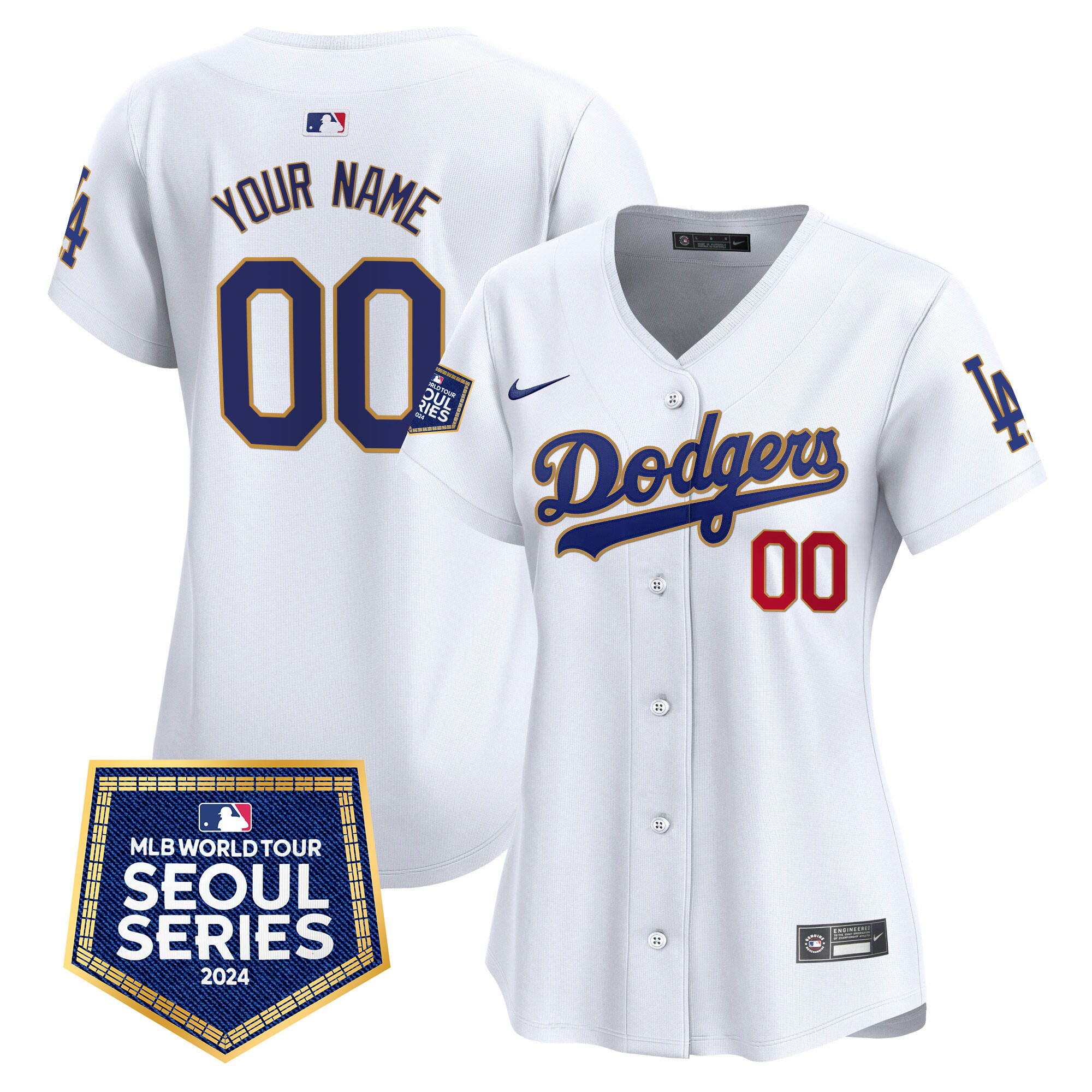 Dodgers 2024 World Tour Seoul Series Patch Vapor Premier Limited Custom Jersey - All Stitched