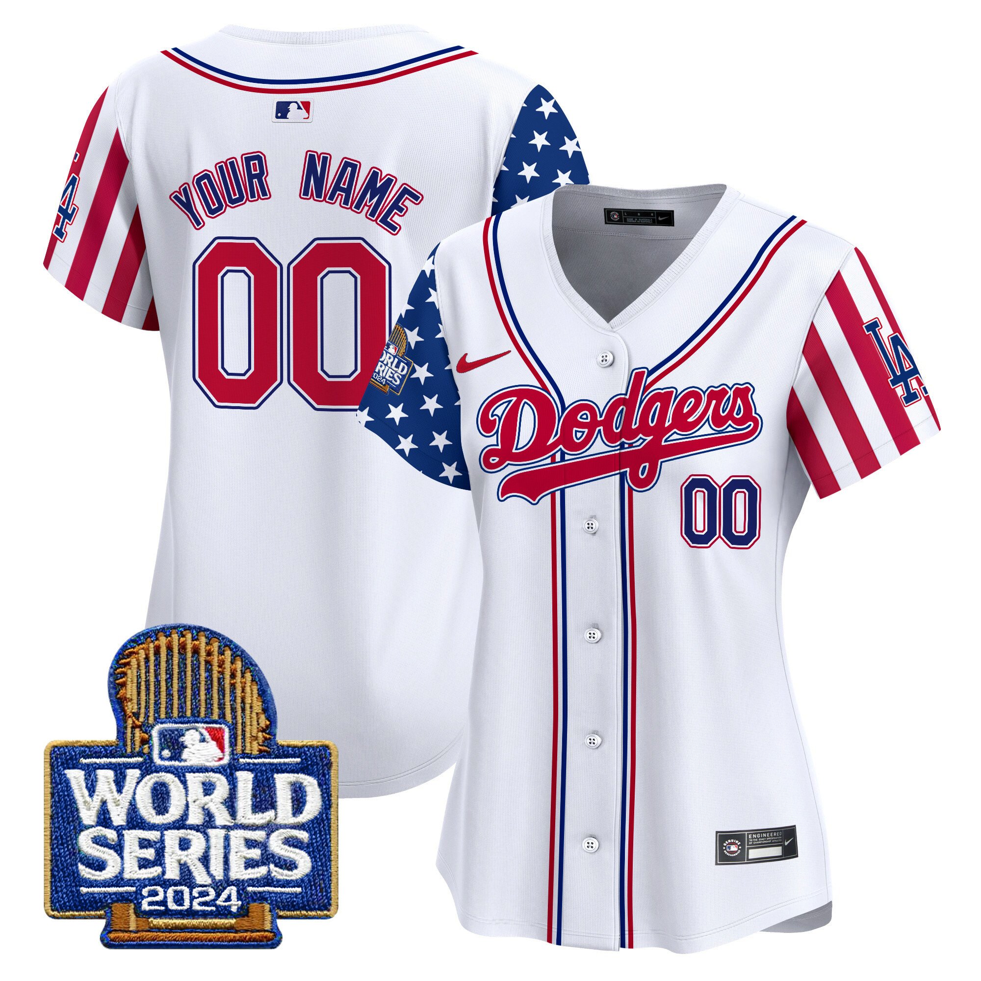 Dodgers American Style 2024 World Series Vapor Premier Limited Custom Jersey - All Stitched