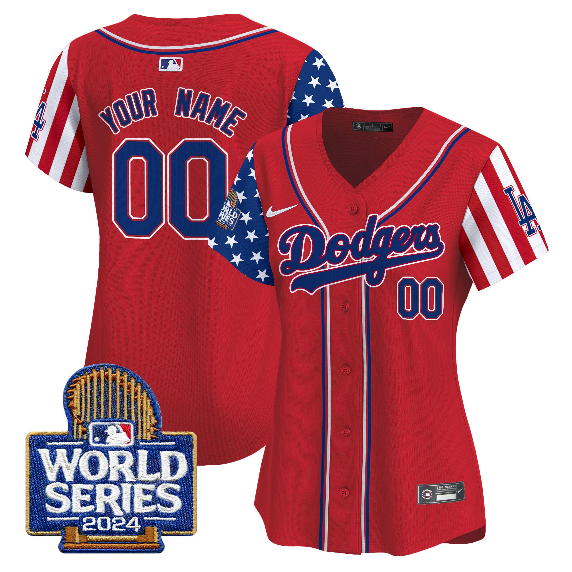 Dodgers American Style 2024 World Series Vapor Premier Limited Custom Jersey - All Stitched