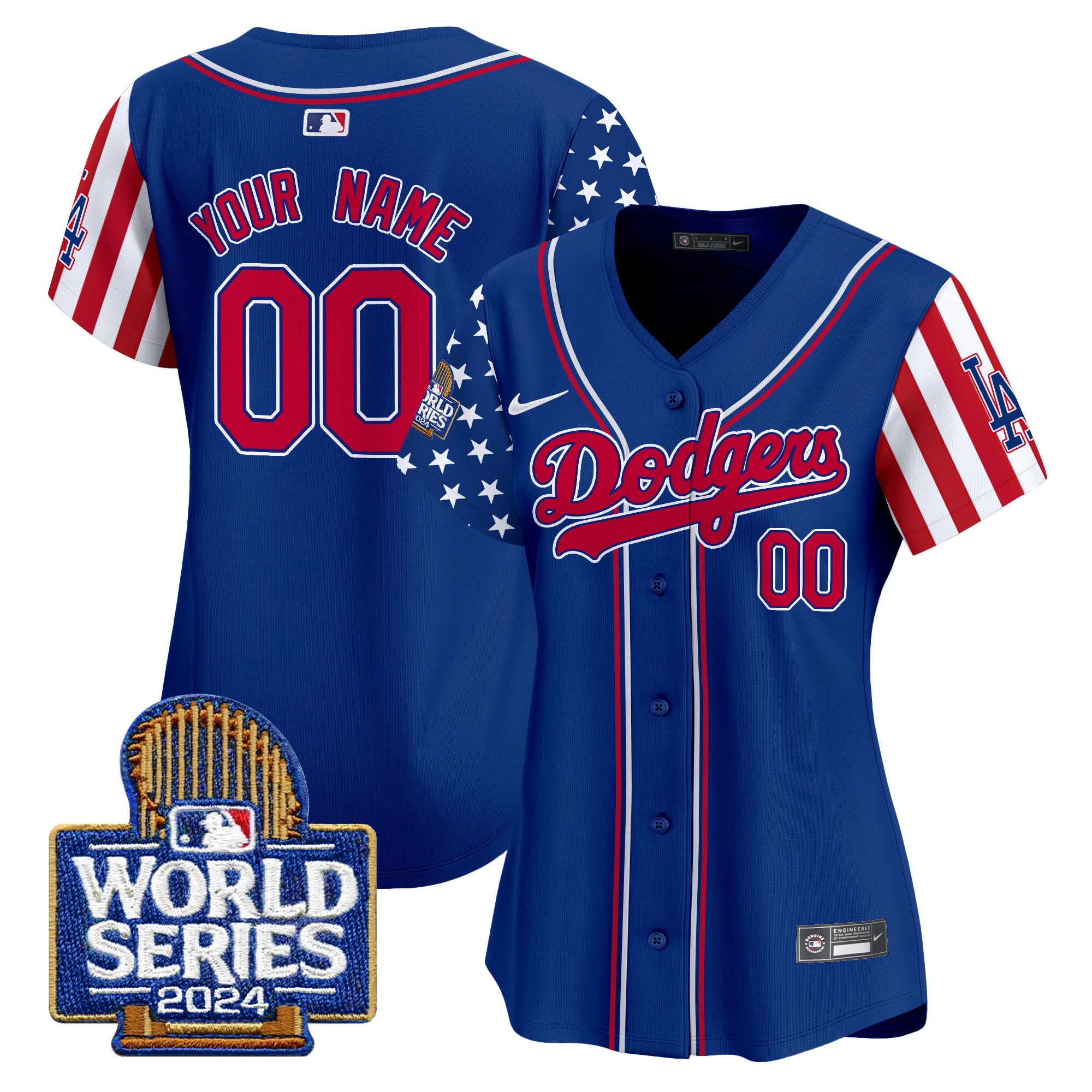 Dodgers American Style 2024 World Series Vapor Premier Limited Custom Jersey - All Stitched