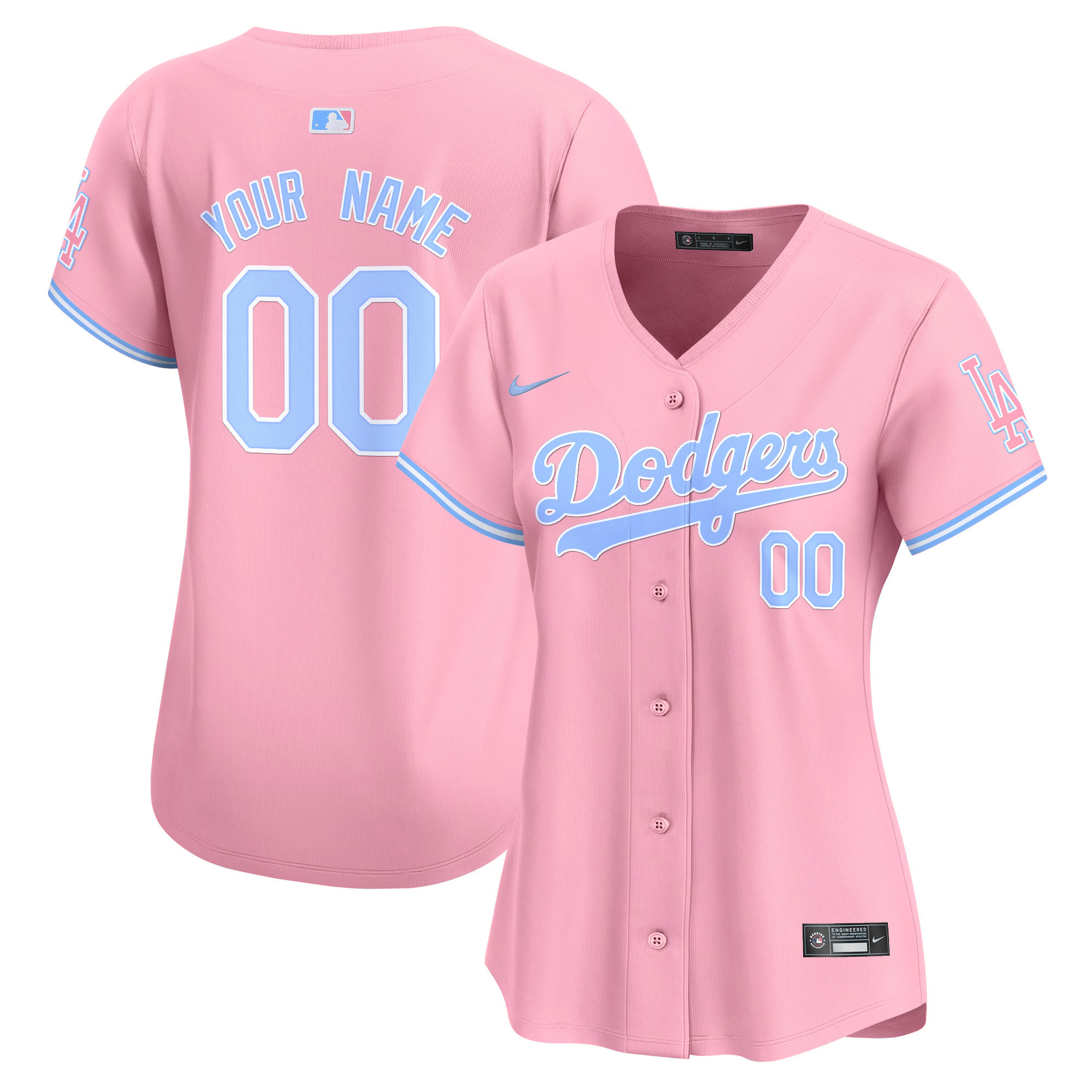 Dodgers Bubblegum Pink Vapor Premier Limited Custom Jersey - All Stitched