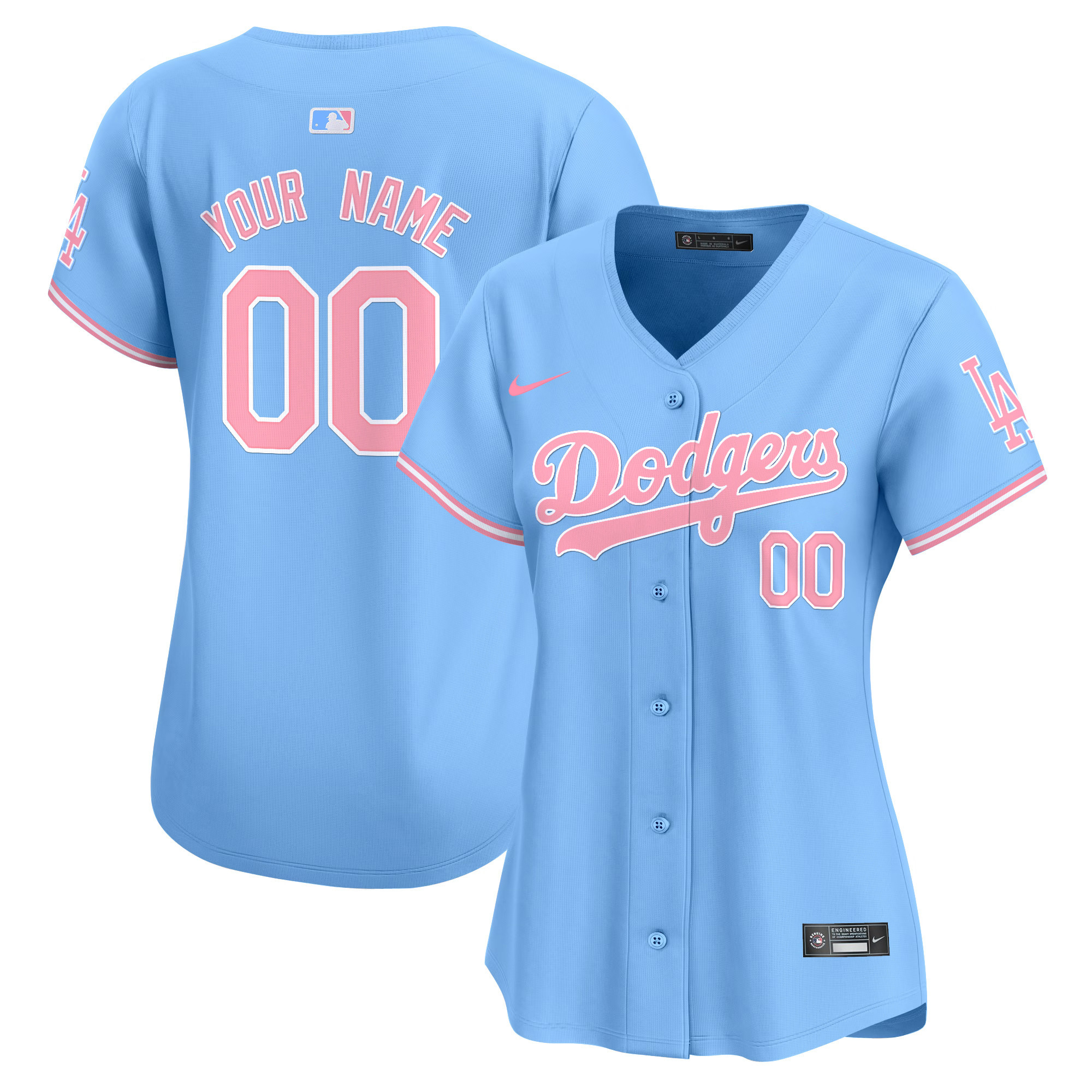 Dodgers Bubblegum Pink Vapor Premier Limited Custom Jersey - All Stitched