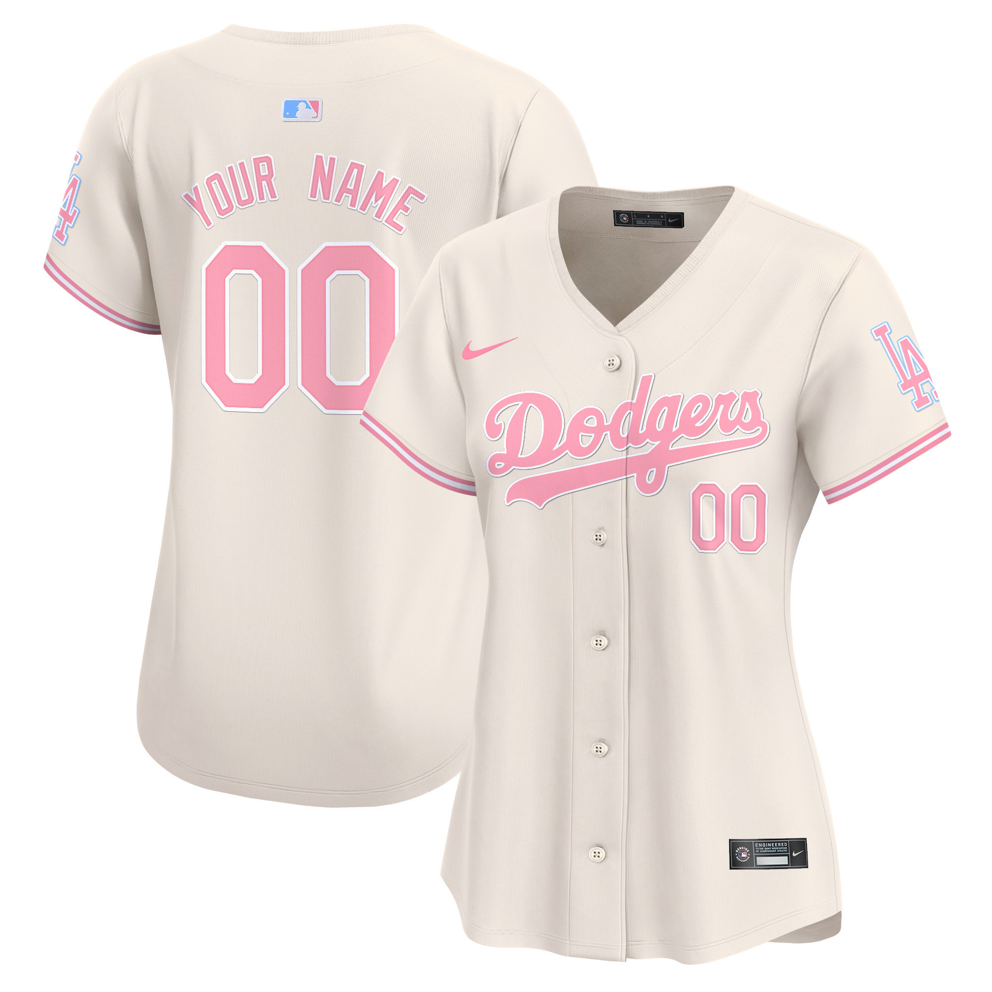 Dodgers Bubblegum Pink Vapor Premier Limited Custom Jersey - All Stitched