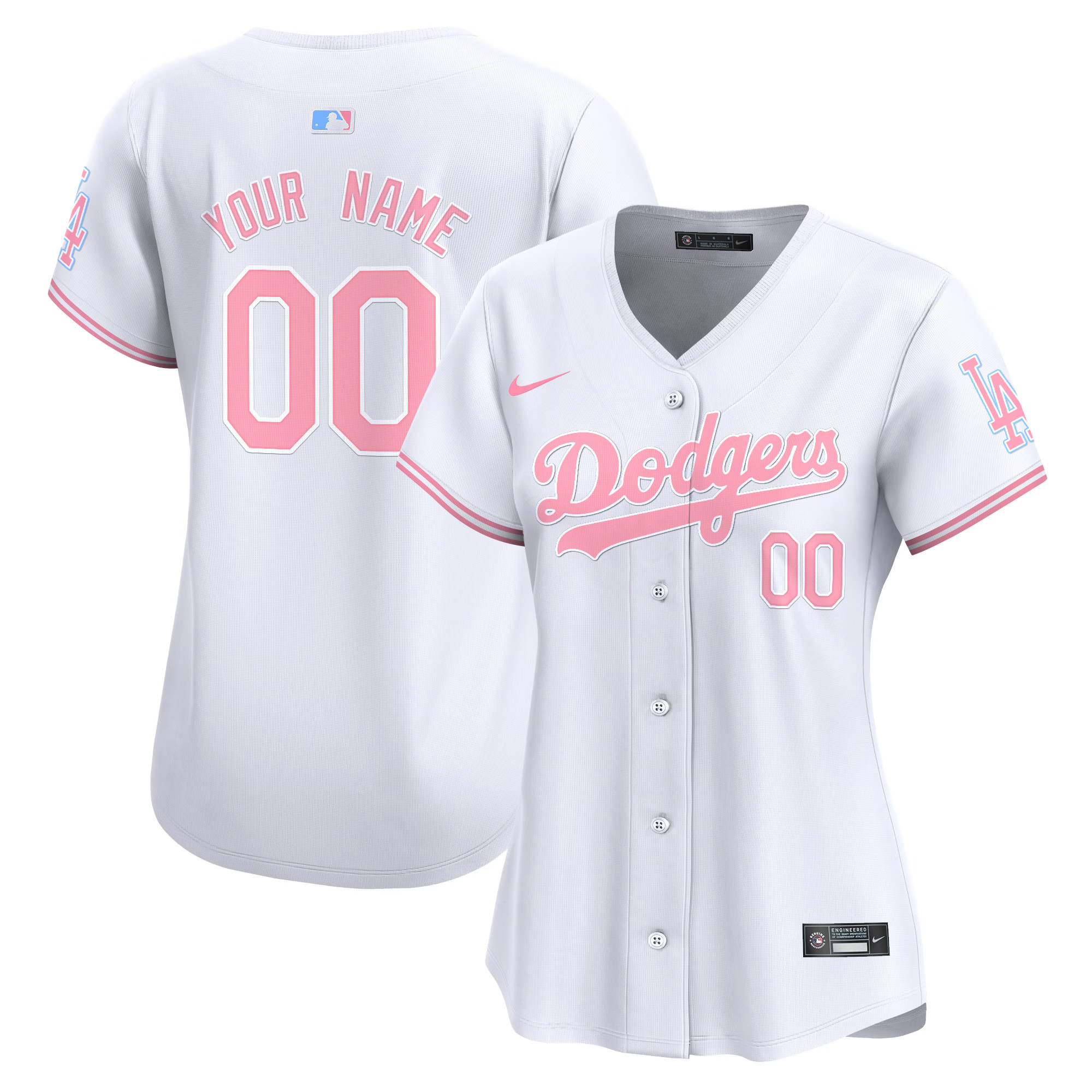 Dodgers Bubblegum Pink Vapor Premier Limited Custom Jersey - All Stitched
