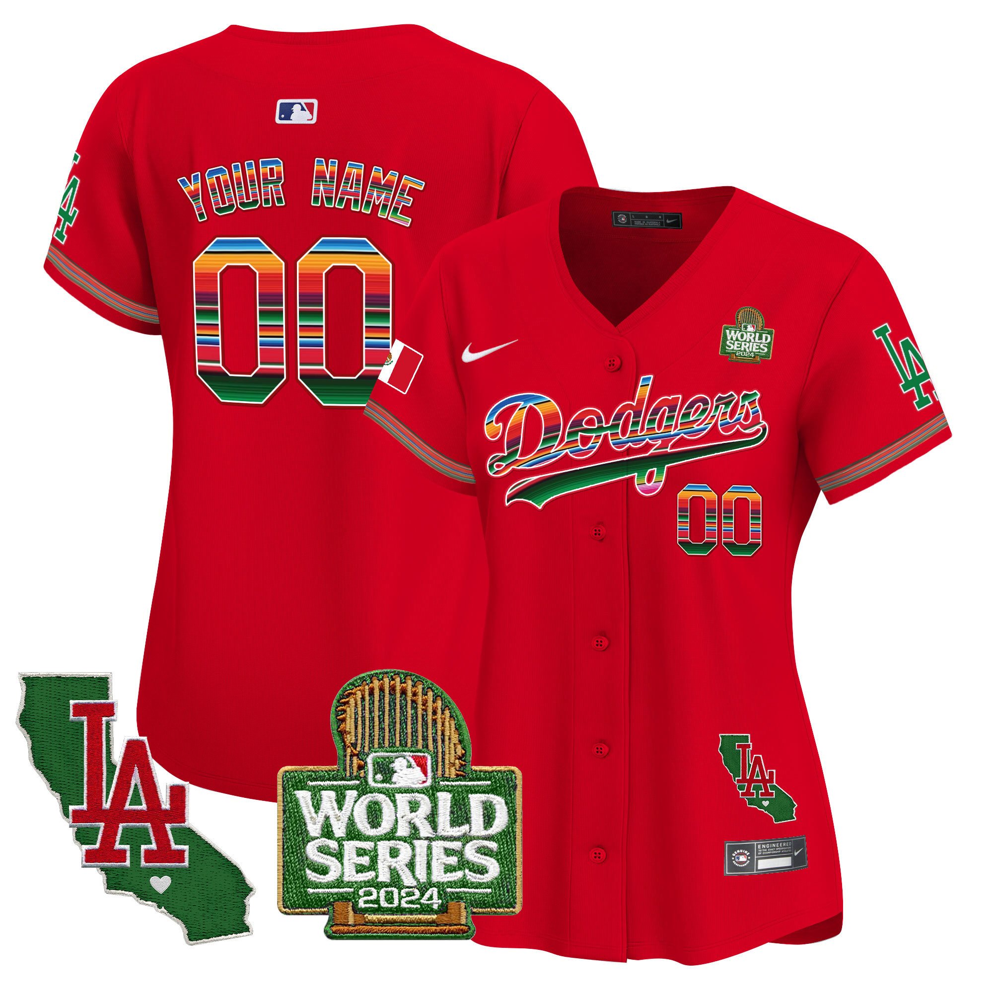 Dodgers Mexico 2024 World Series Vapor Premier Limited Custom Jersey V2 - All Stitched