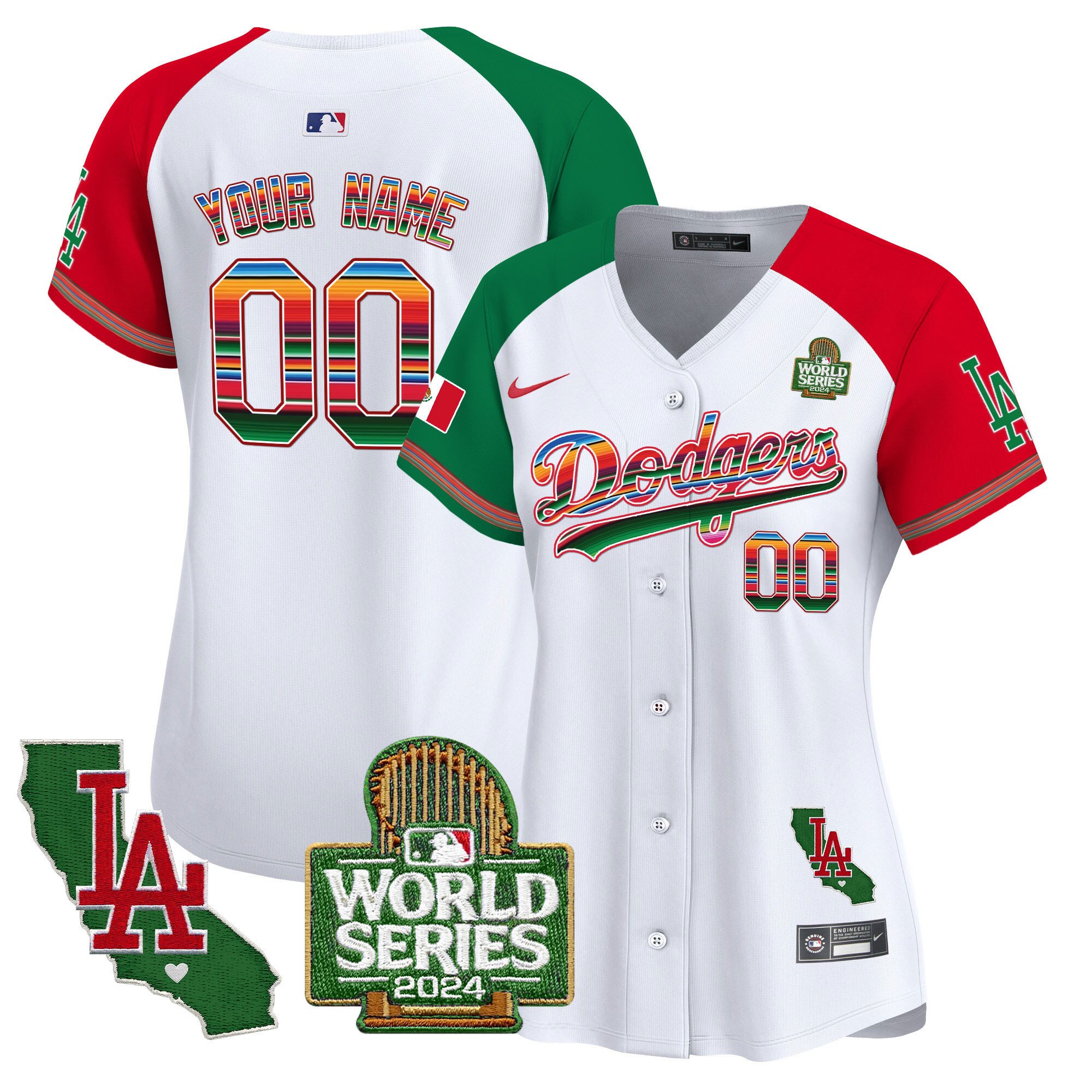 Dodgers Mexico 2024 World Series Vapor Premier Limited Custom Jersey V2 - All Stitched