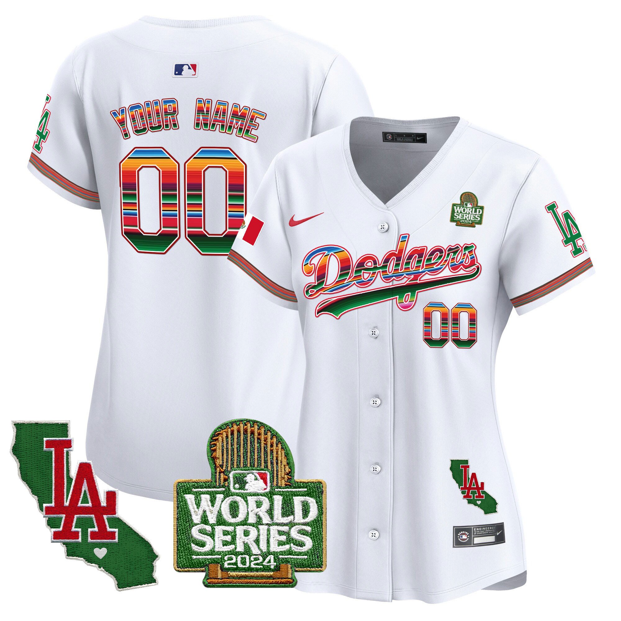 Dodgers Mexico 2024 World Series Vapor Premier Limited Custom Jersey V2 - All Stitched